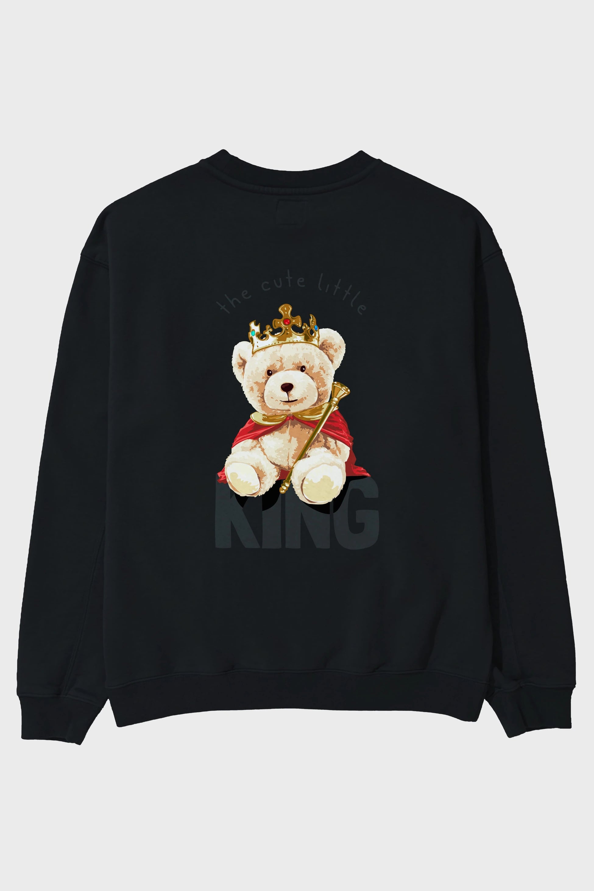 Teddy Bear King Arka Baskılı Oversize Sweatshirt Erkek Kadın Unisex