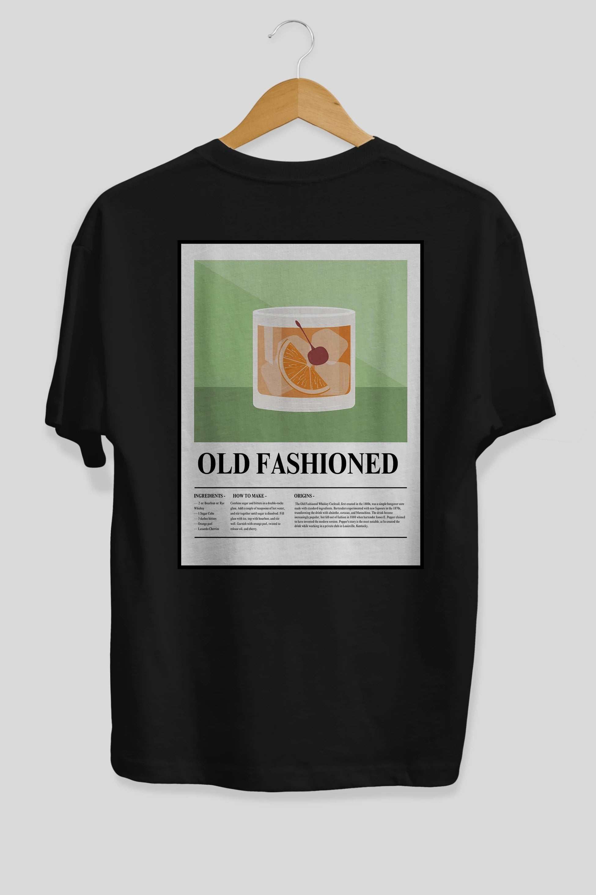 Old Fashioned Arka Baskılı Oversize t-shirt Erkek Kadın Unisex %100 Pamuk Bisiklet Yaka tişort