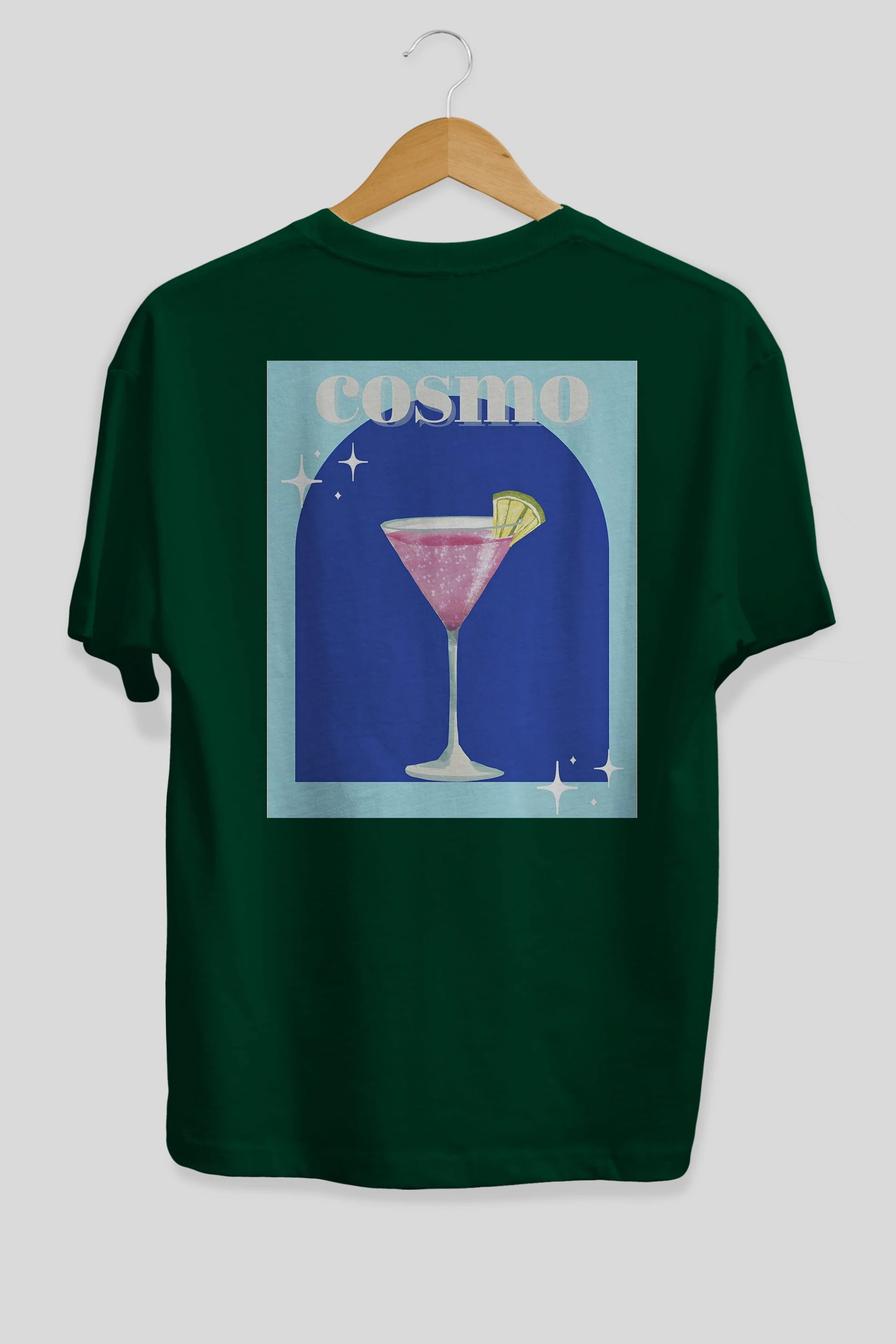 Cosmopolitan 2 Arka Baskılı Oversize t-shirt Erkek Kadın Unisex %100 Pamuk Bisiklet Yaka tişort