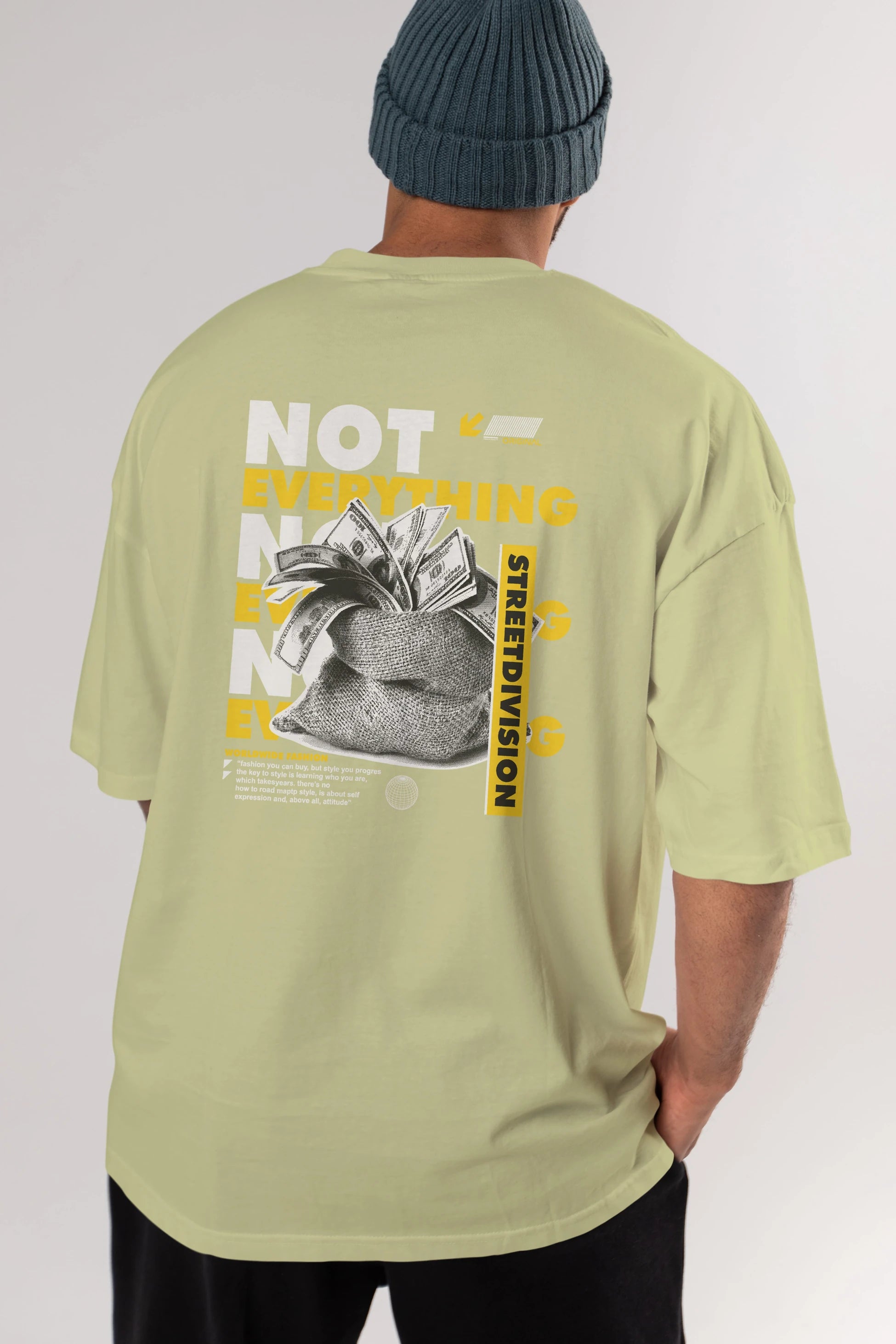 Not Everything Arka Baskılı Oversize t-shirt Erkek Kadın Unisex