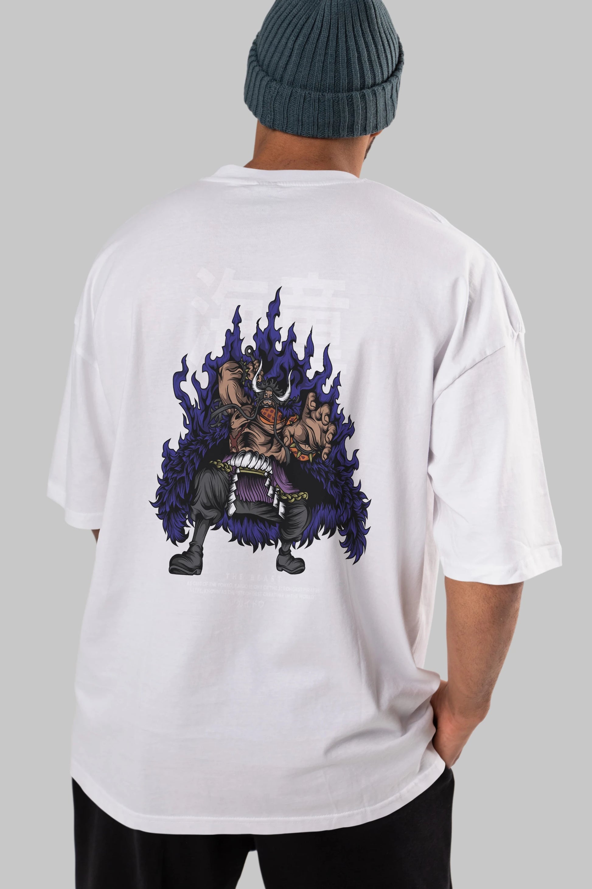 Kaido Anime Arka Baskılı Oversize t-shirt Erkek Kadın Unisex