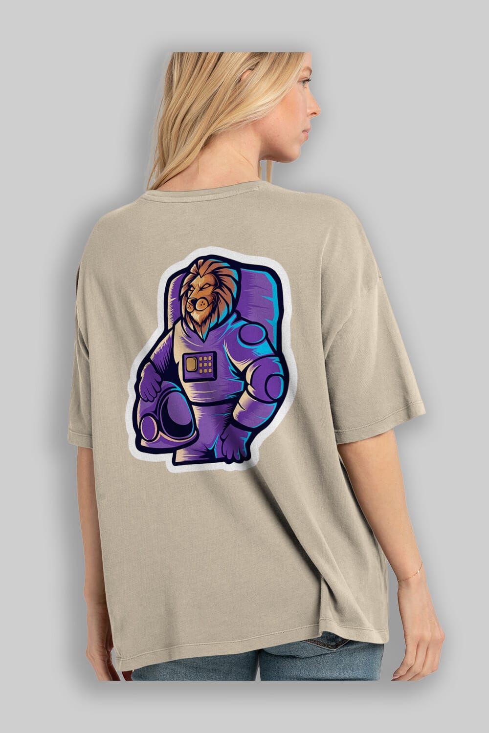 Astroking Sticker Arka Baskılı Oversize t-shirt Erkek Kadın Unisex