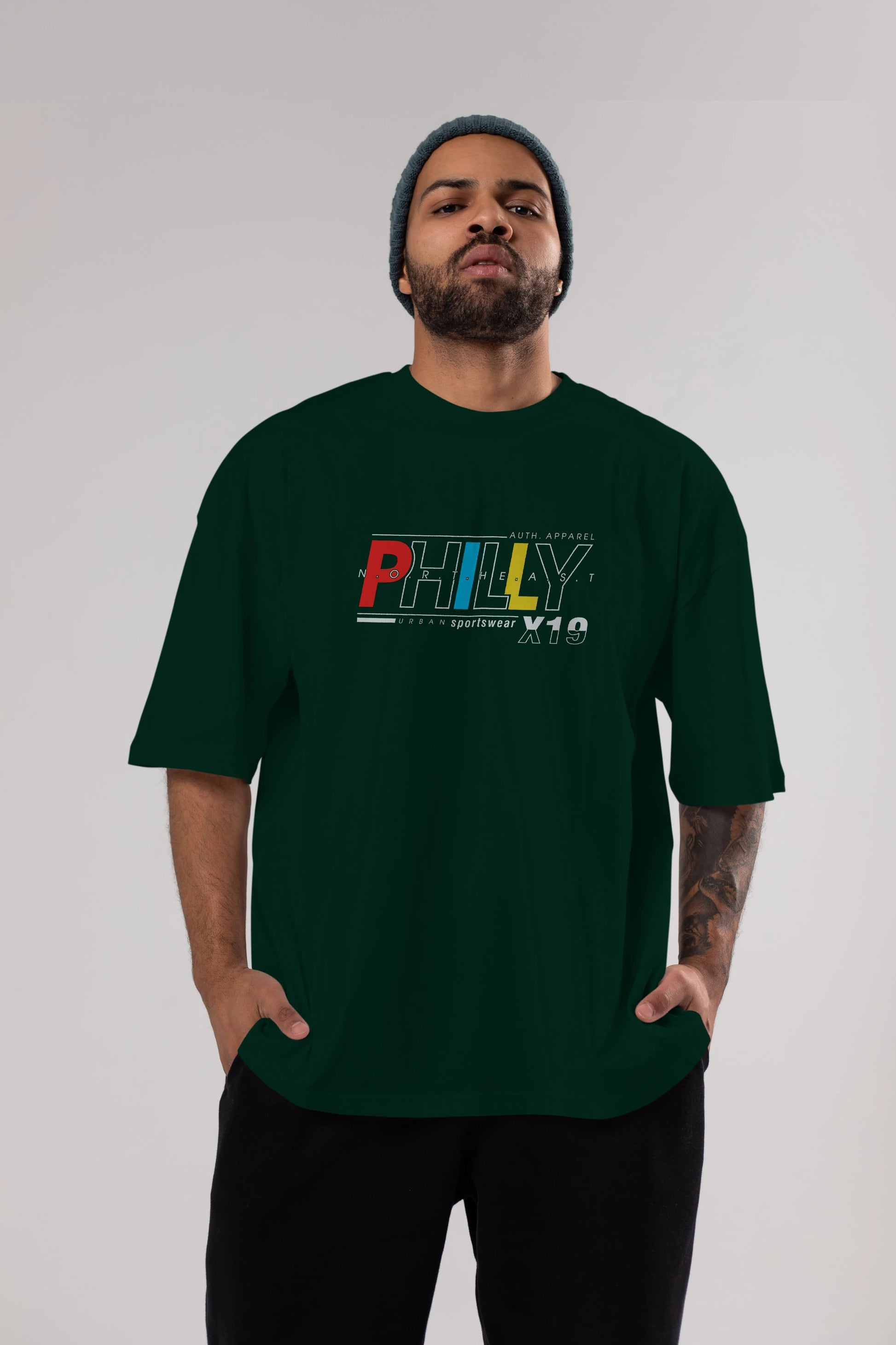 Philly Ön Baskılı Oversize t-shirt Erkek Kadın Unisex