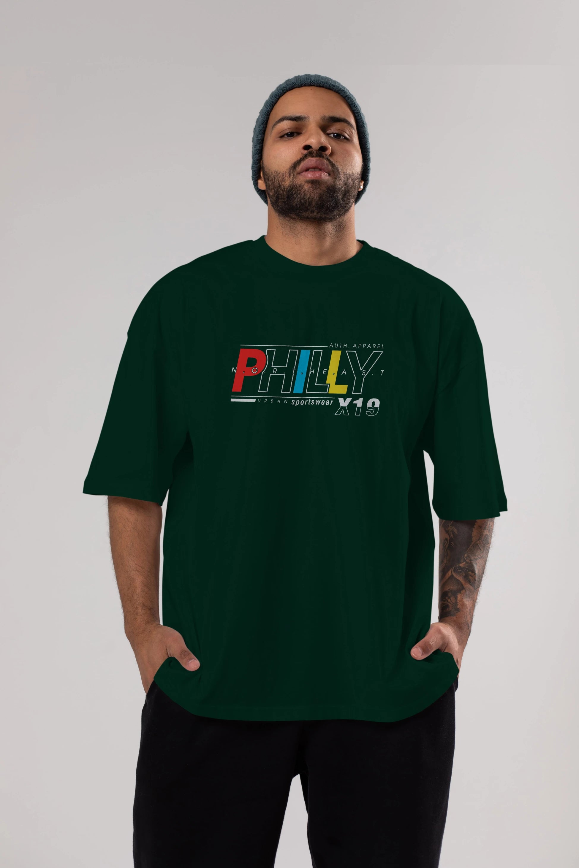 Philly Ön Baskılı Oversize t-shirt Erkek Kadın Unisex