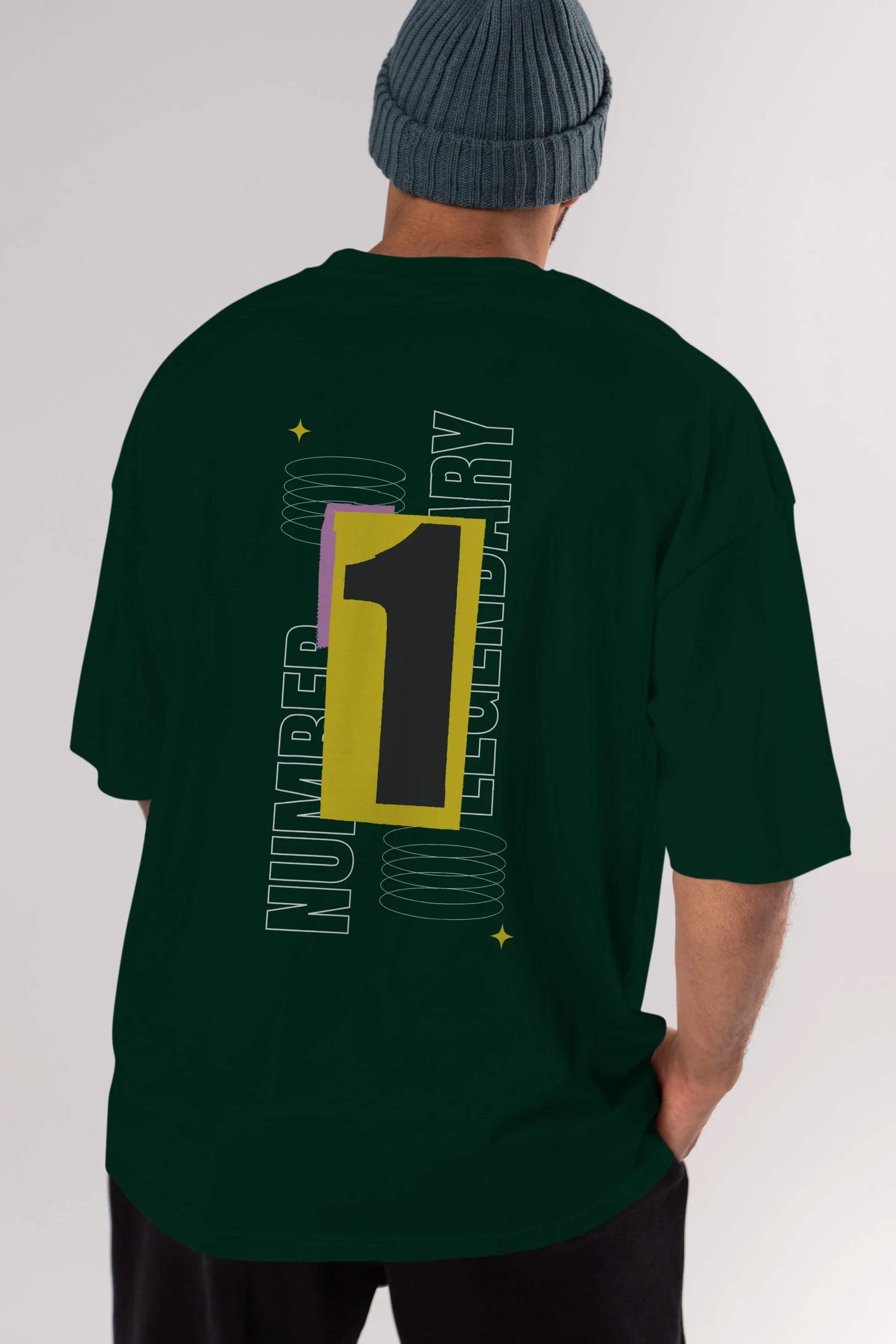 Number 1 Yazılı Arka Baskılı Oversize t-shirt Erkek Kadın Unisex