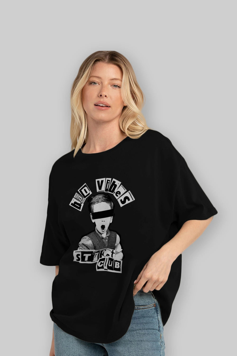 Bad Vibes Street Club Ön Baskılı Oversize t-shirt Erkek Kadın Unisex