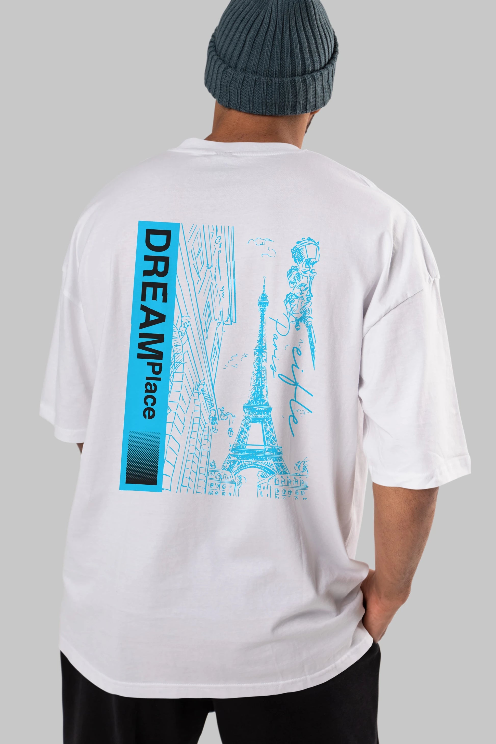 Dream Place Arka Baskılı Oversize t-shirt Erkek Kadın Unisex