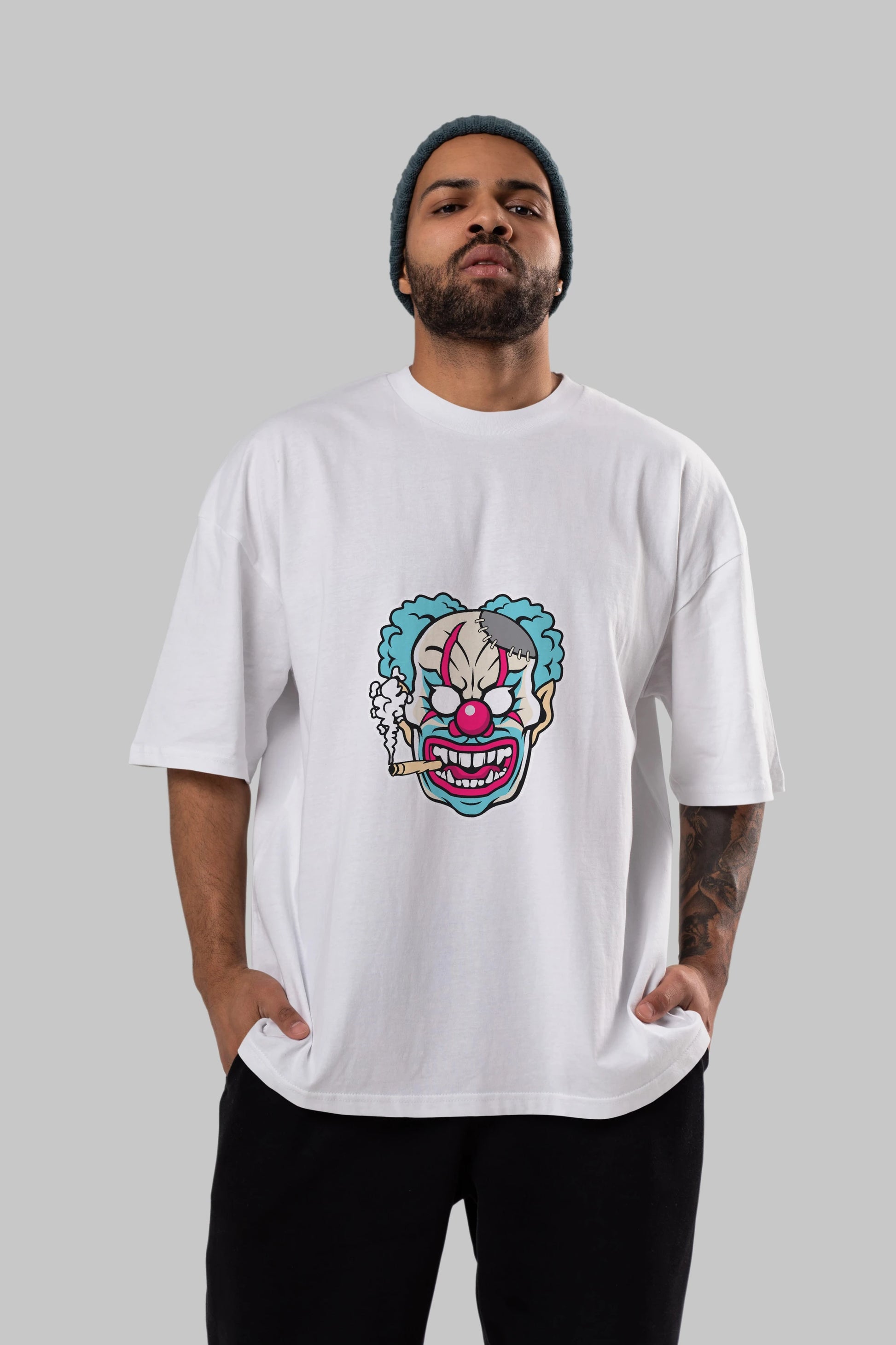 Clown Beast Ön Baskılı Oversize t-shirt Erkek Kadın Unisex %100 Pamuk tişort