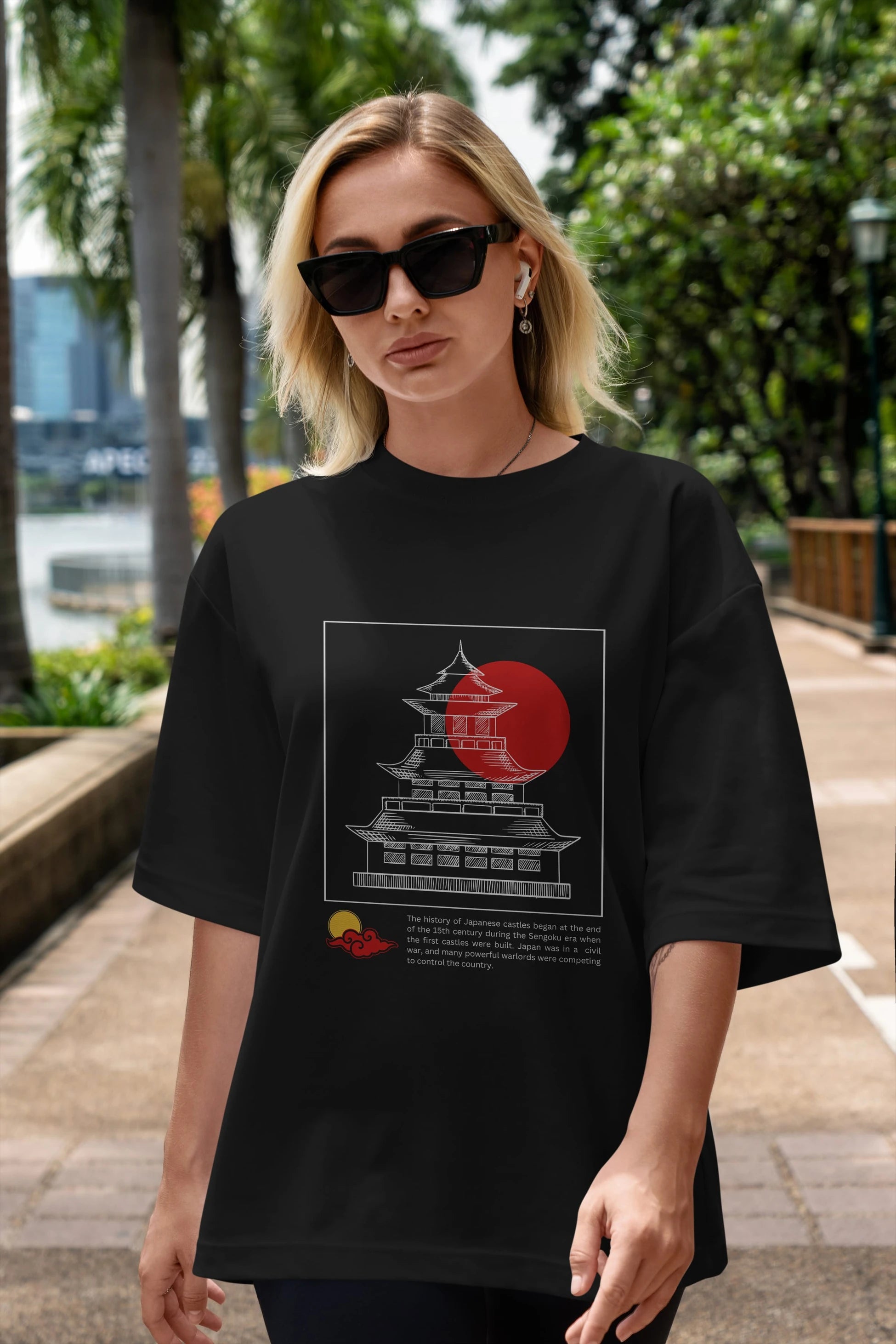 Retro Japanese Ön Baskılı Oversize t-shirt Erkek Kadın Unisex
