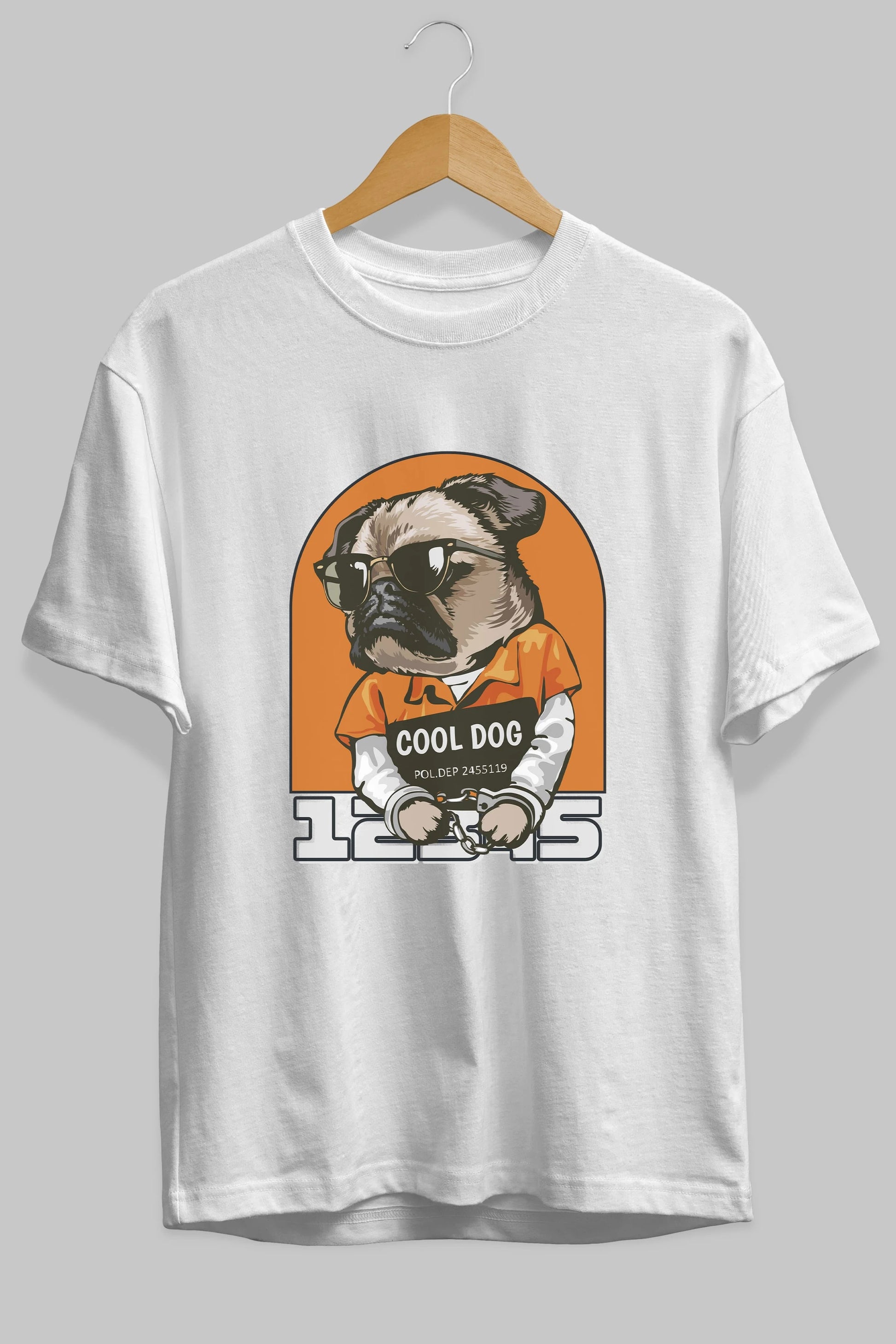 Cool Dog Ön Baskılı Oversize t-shirt Erkek Kadın Unisex