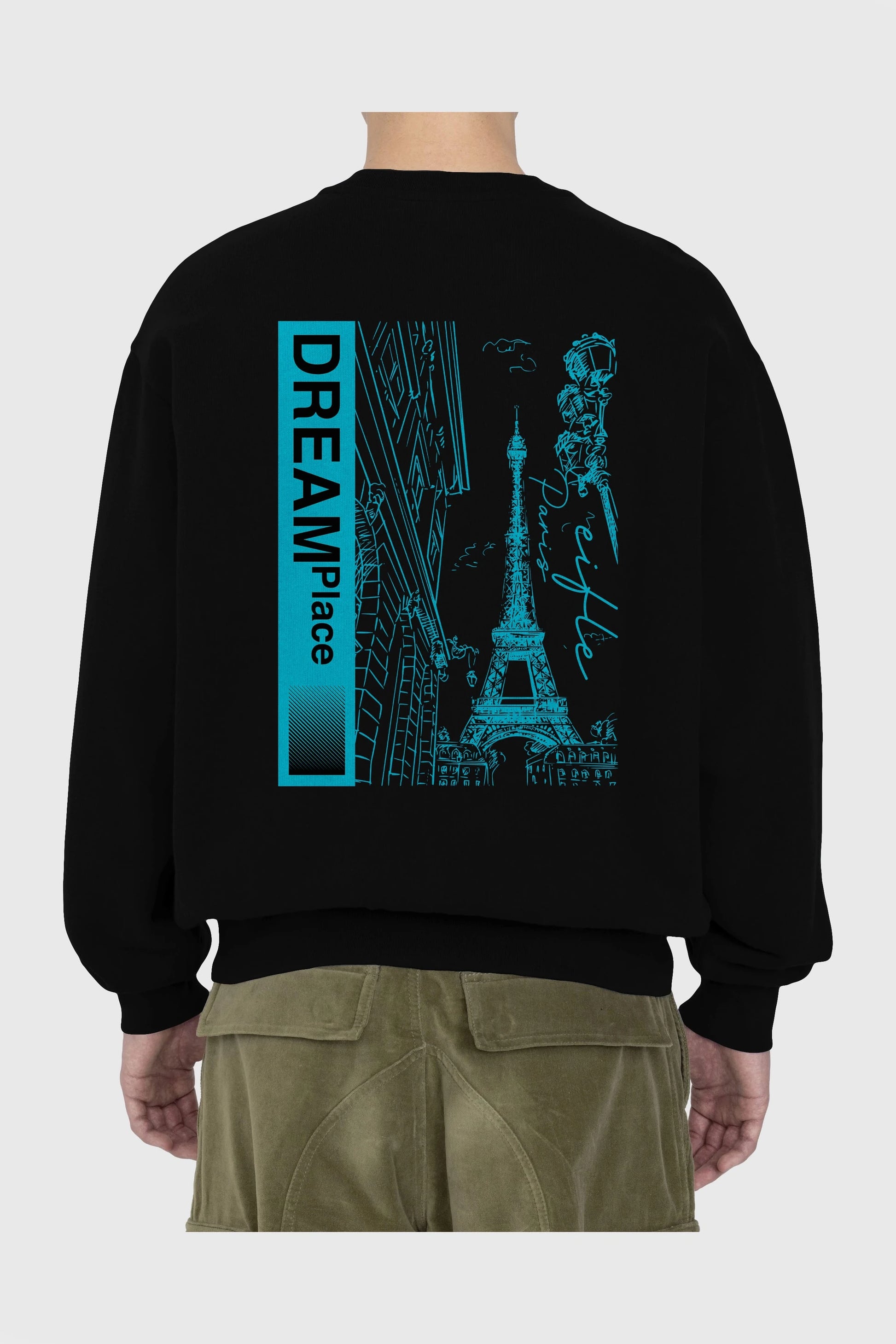 Dream Place Arka Baskılı Oversize Sweatshirt Erkek Kadın Unisex