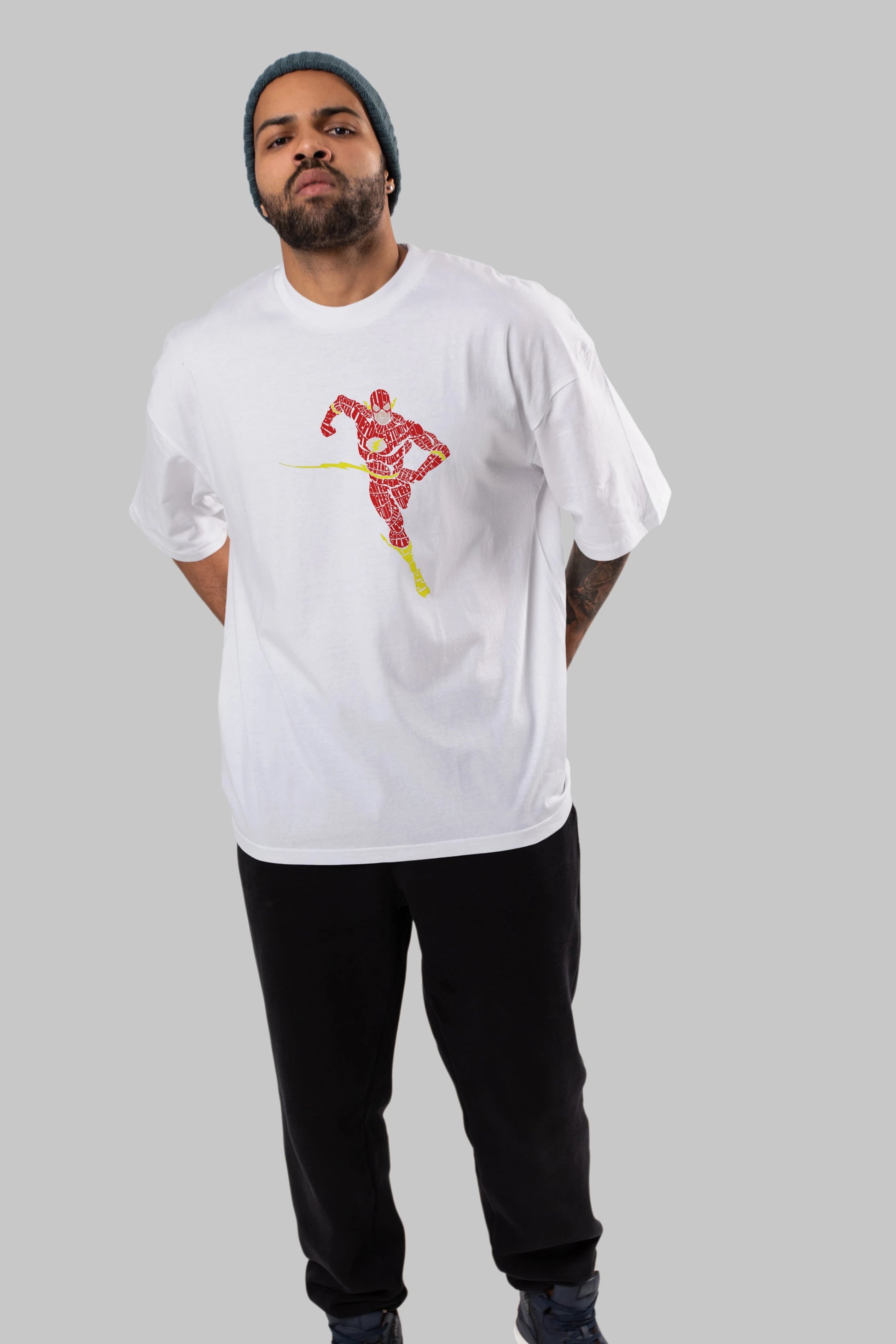 The Flash Ön Baskılı Oversize t-shirt %100 pamuk Erkek Kadın Unisex