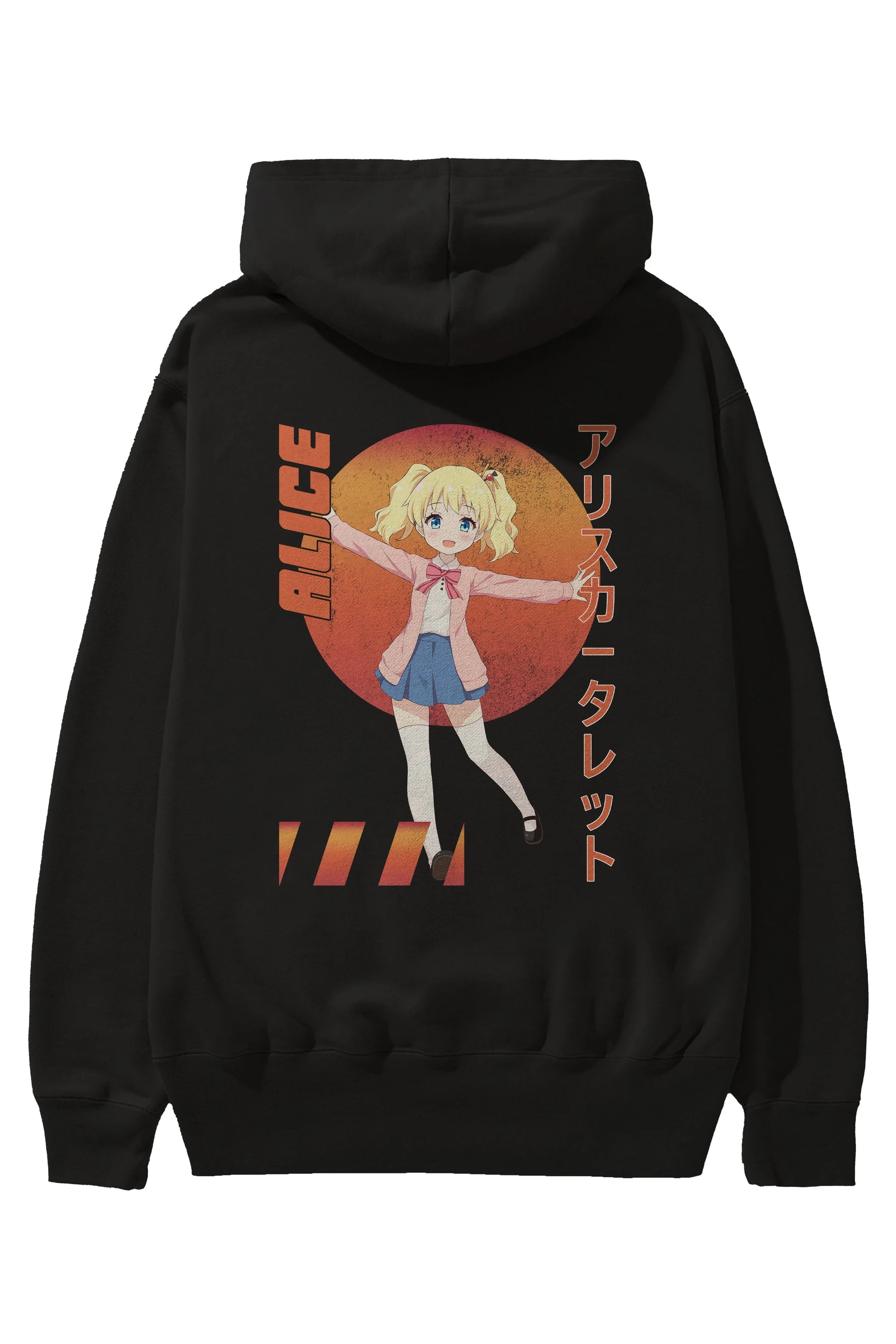 Alice Cartelet 15 Anime Arka Baskılı Hoodie Oversize Kapüşonlu Sweatshirt Erkek Kadın Unisex
