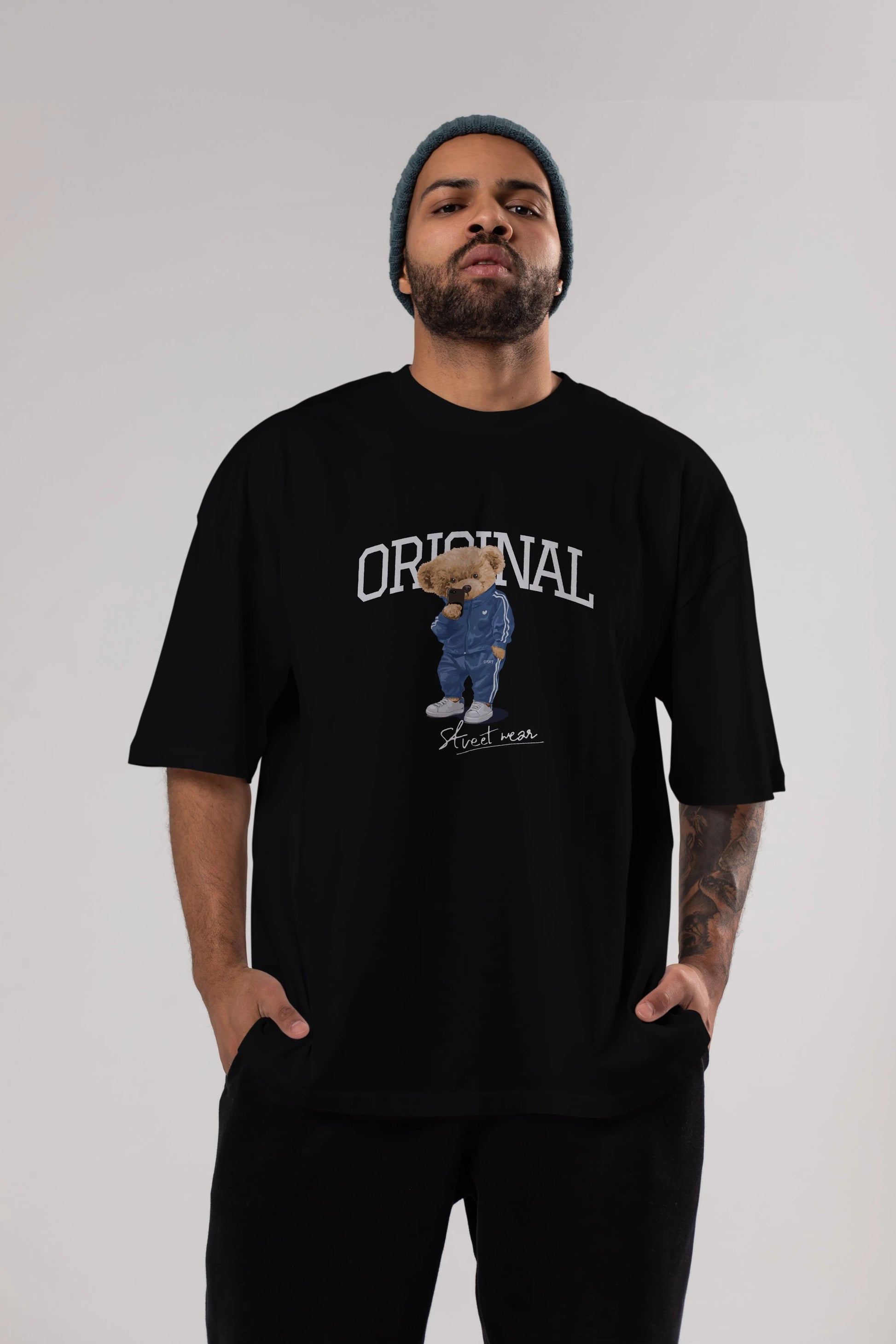 Teddy Bear Original Ön Baskılı Oversize t-shirt Erkek Kadın Unisex %100 Pamuk