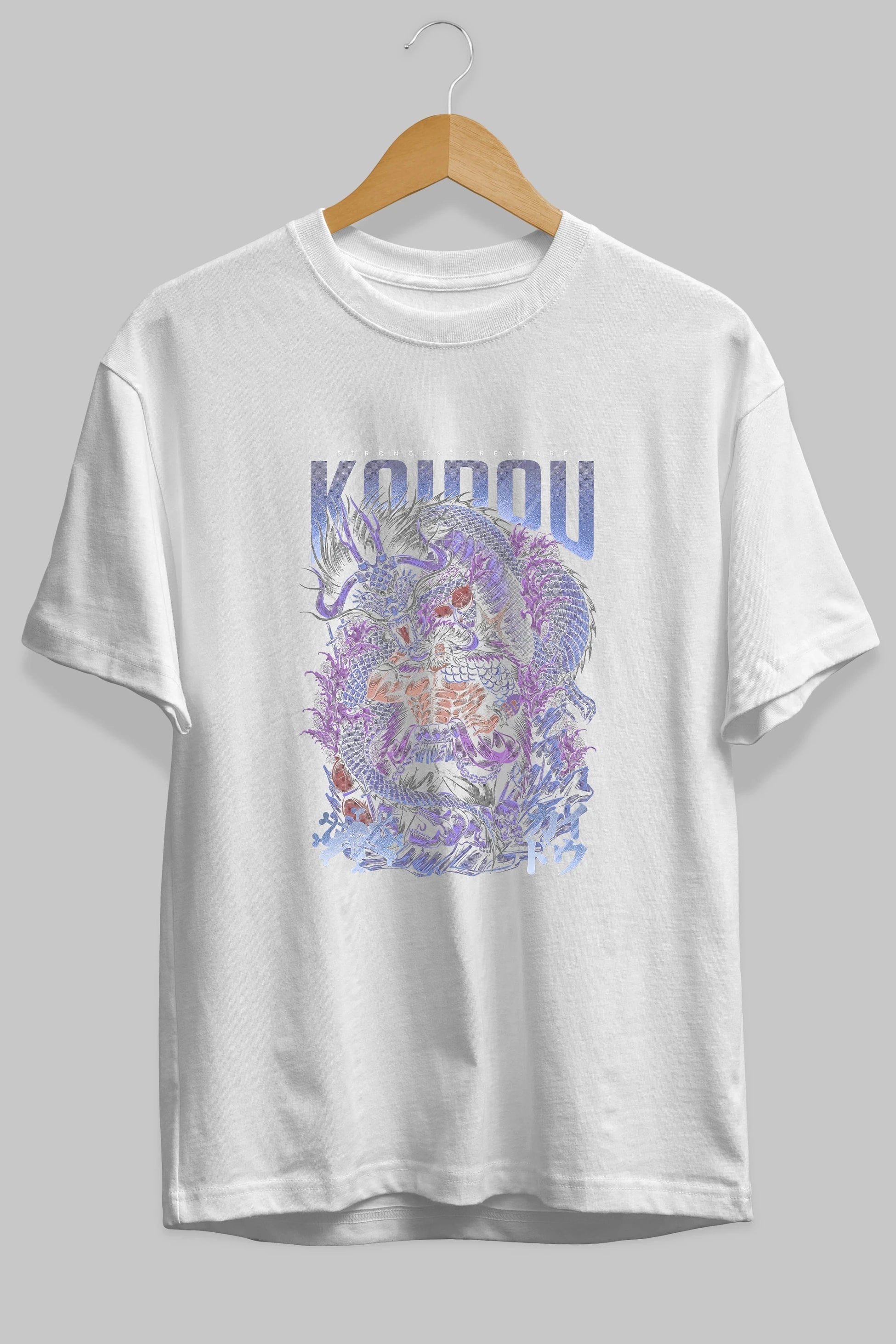 KAIDOU ONE PIECE Anime Ön Baskılı Oversize t-shirt %100 pamuk Erkek Kadın Unisex