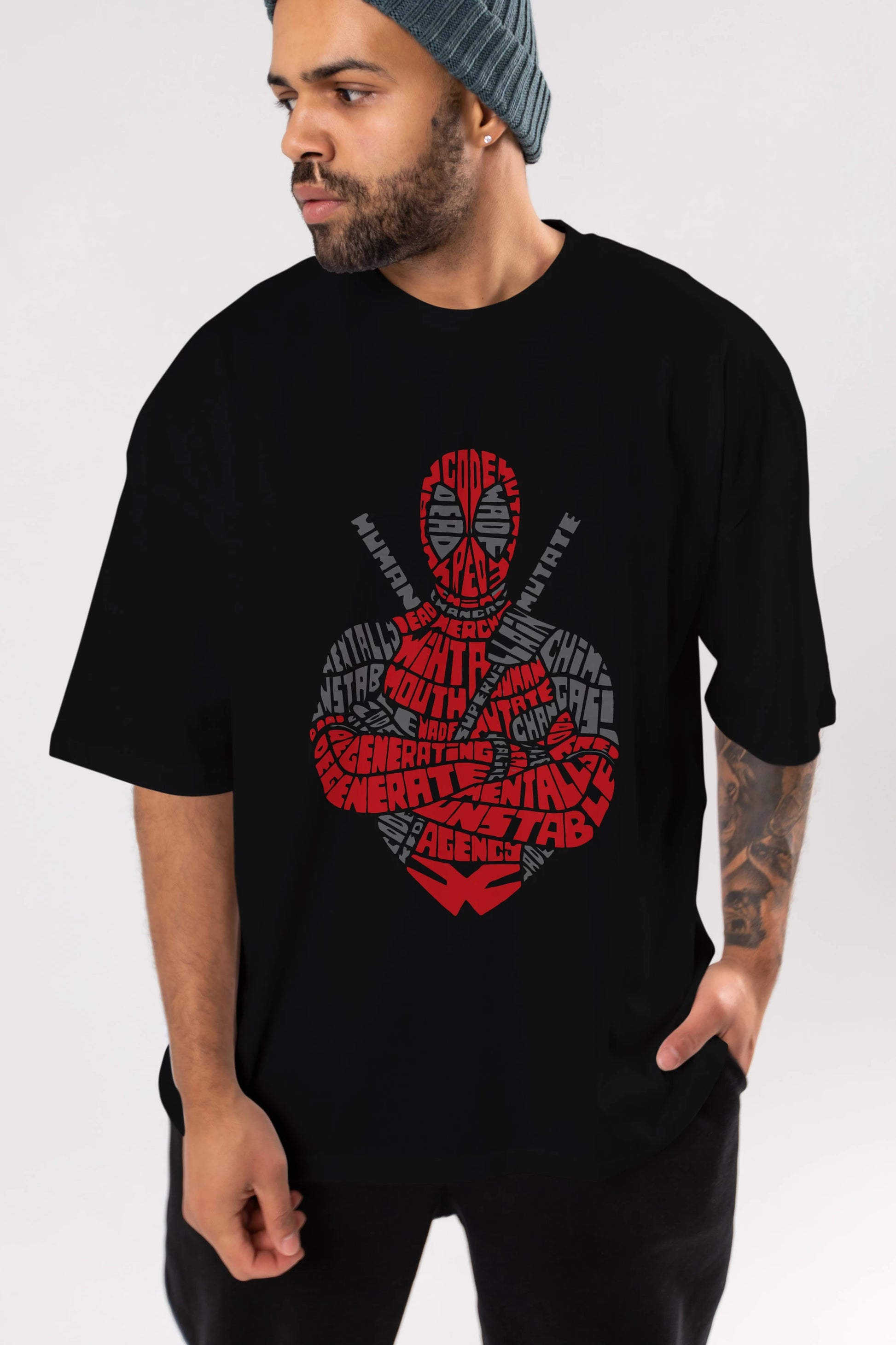 Deadpool (16) Ön Baskılı Oversize t-shirt Erkek Kadın Unisex %100 Pamuk Bisiklet Yaka tişort