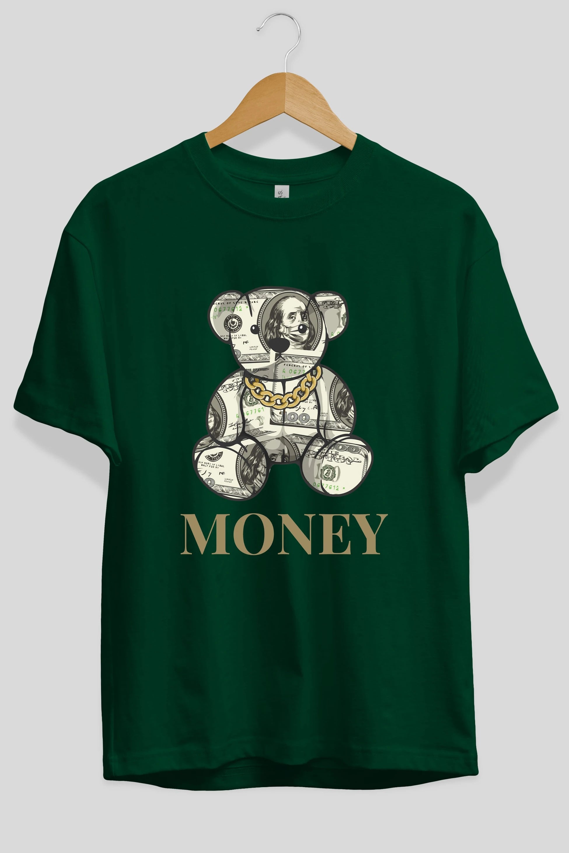 Teddy Bear Money Ön Baskılı Oversize t-shirt Erkek Kadın Unisex