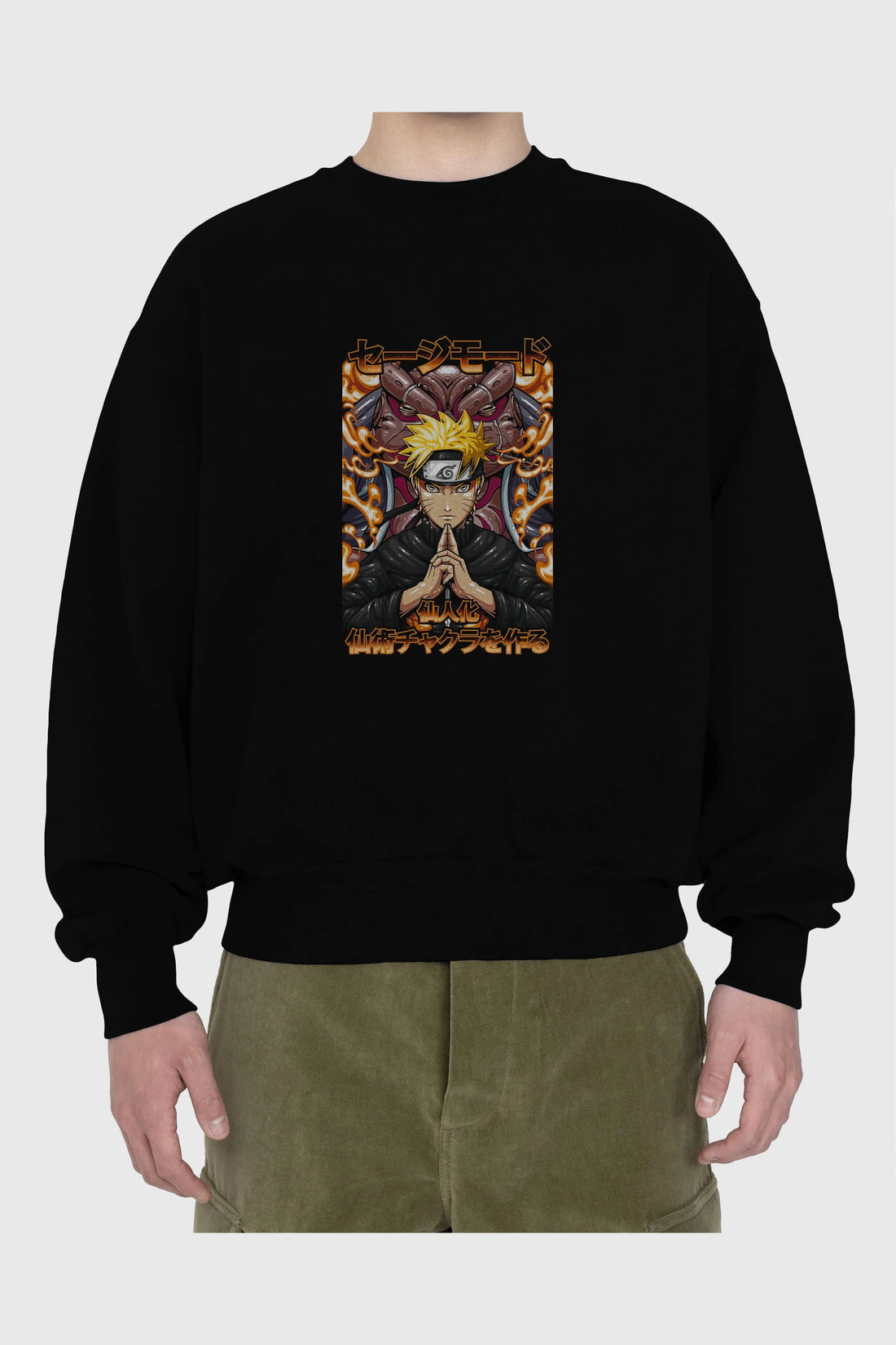 NARUTO (10) Anime Ön Baskılı Oversize Sweatshirt Erkek Kadın Unisex