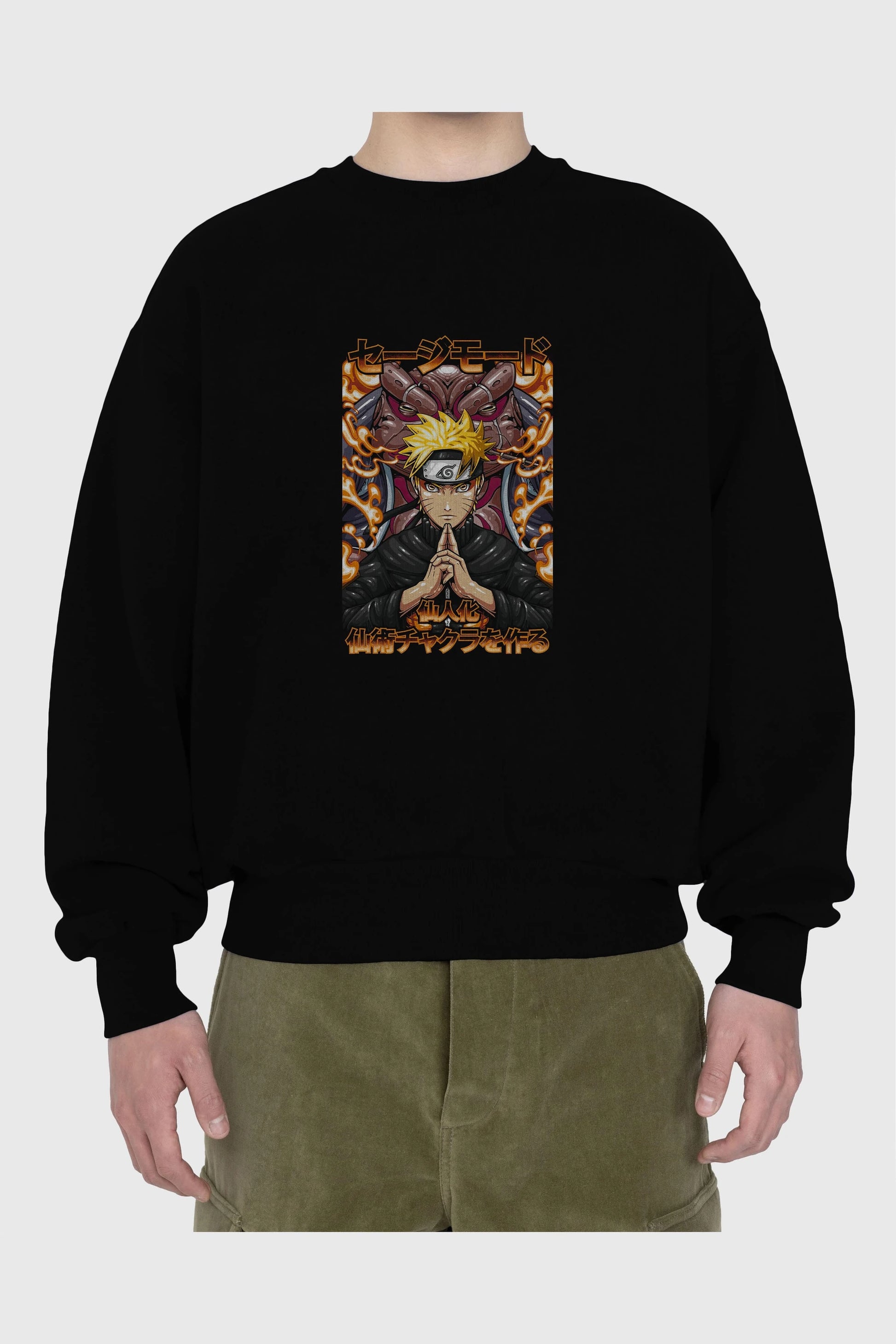 NARUTO (10) Anime Ön Baskılı Oversize Sweatshirt Erkek Kadın Unisex