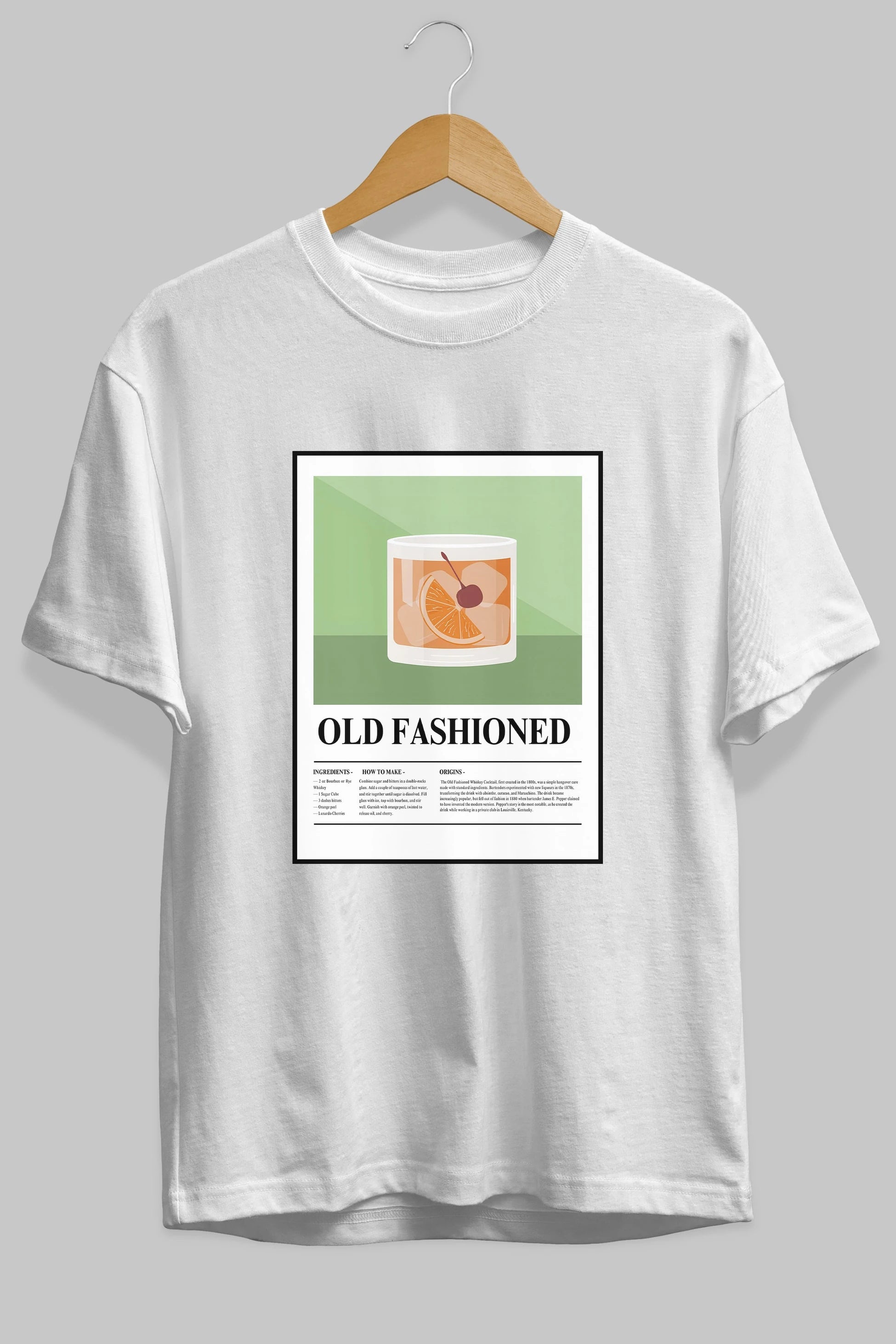 Old Fashioned Ön Baskılı Oversize t-shirt Erkek Kadın Unisex %100 Pamuk Bisiklet Yaka tişort
