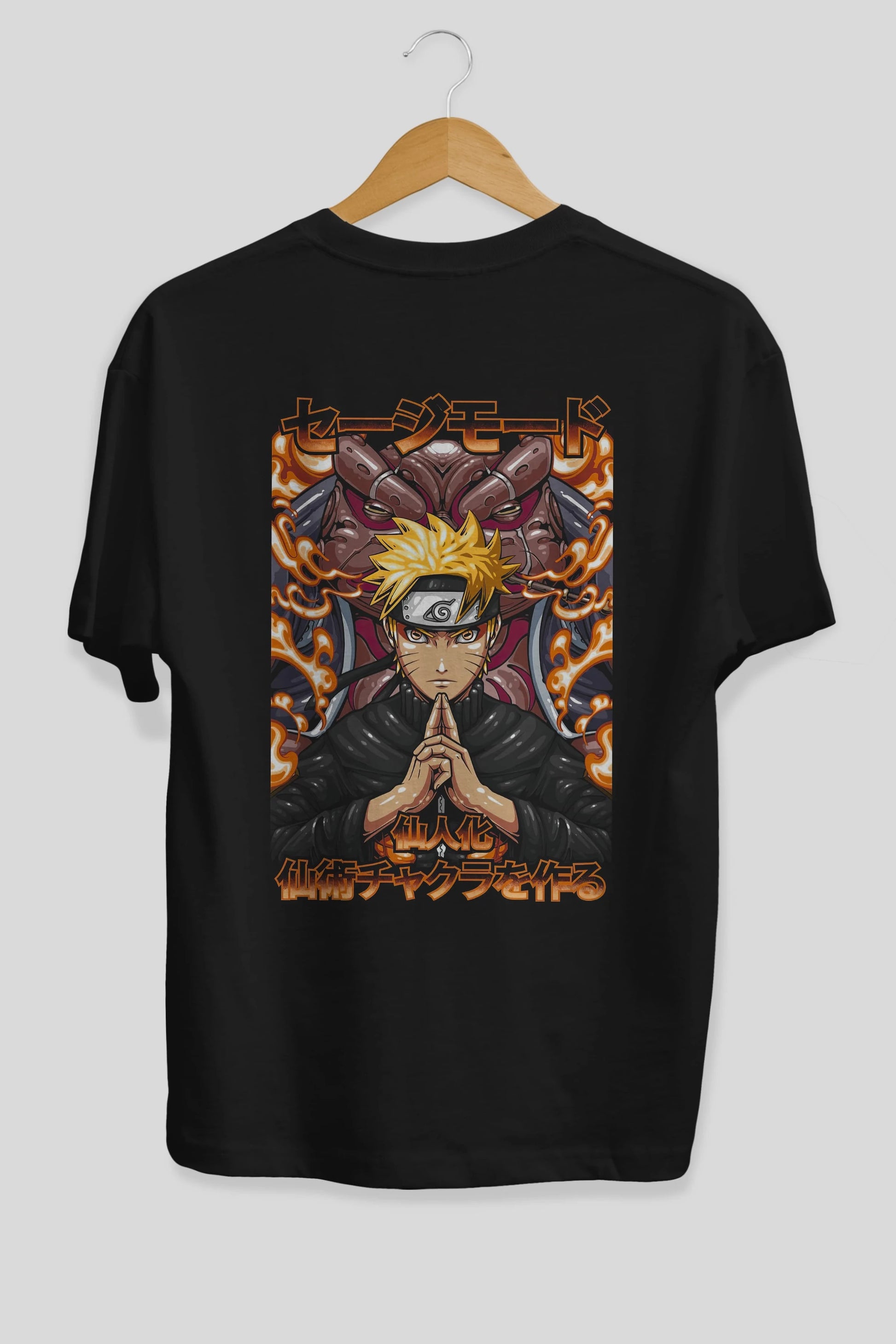 NARUTO (10) Anime Arka Baskılı Oversize t-shirt Erkek Kadın Unisex