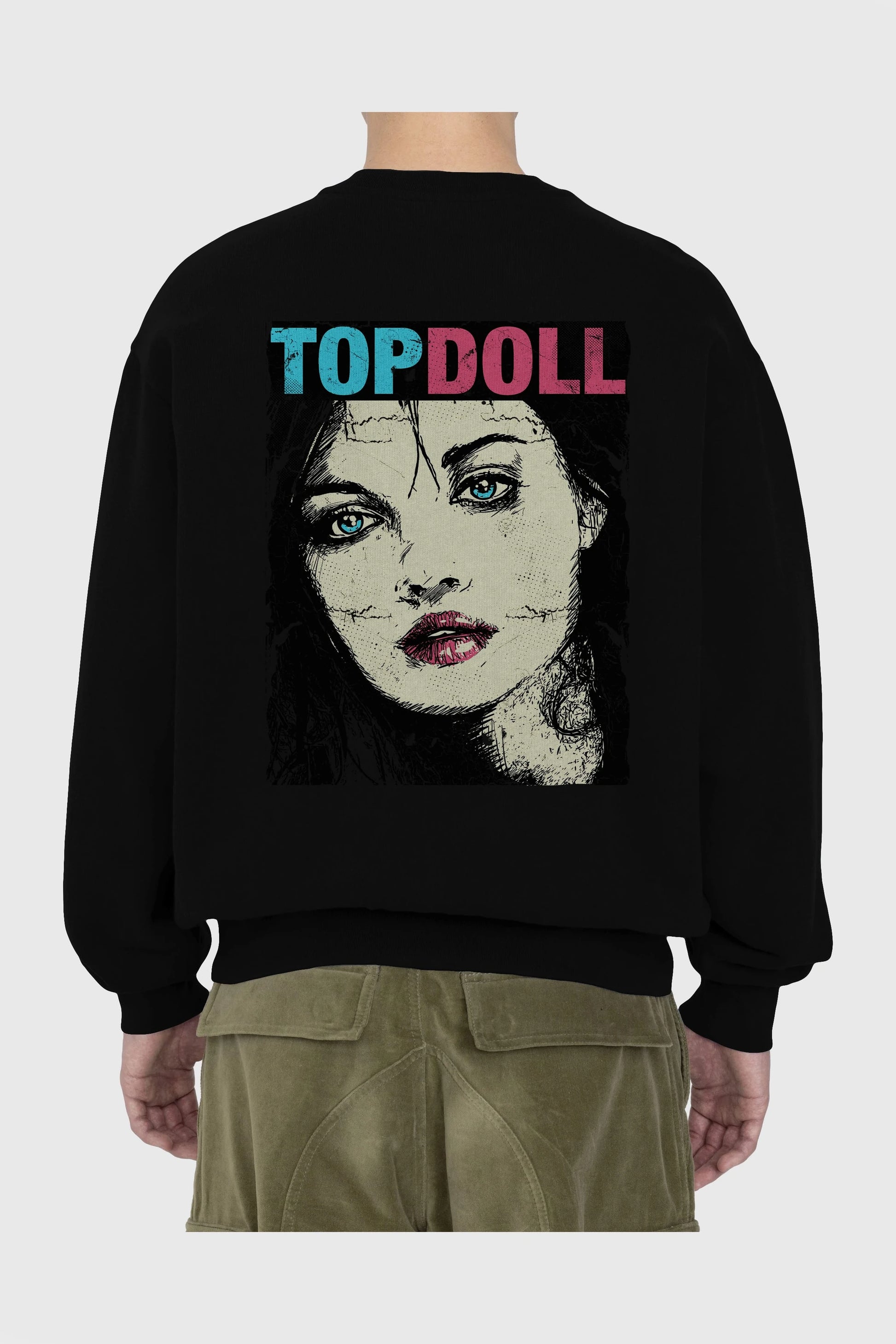 Topdoll Streetwear Arka Baskılı Oversize Sweatshirt Erkek Kadın Unisex