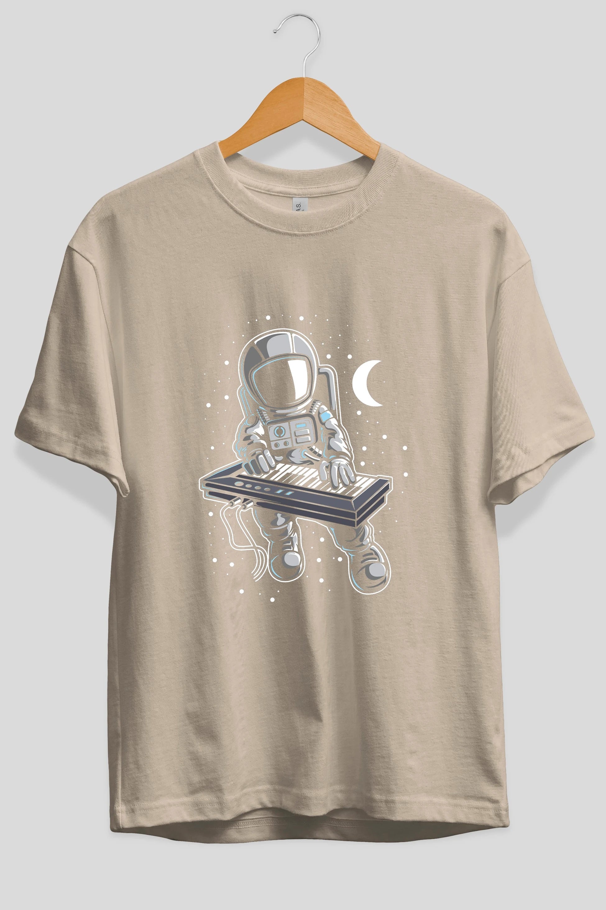 Astronaut Keyboard (2) Ön Baskılı Oversize t-shirt Erkek Kadın Unisex