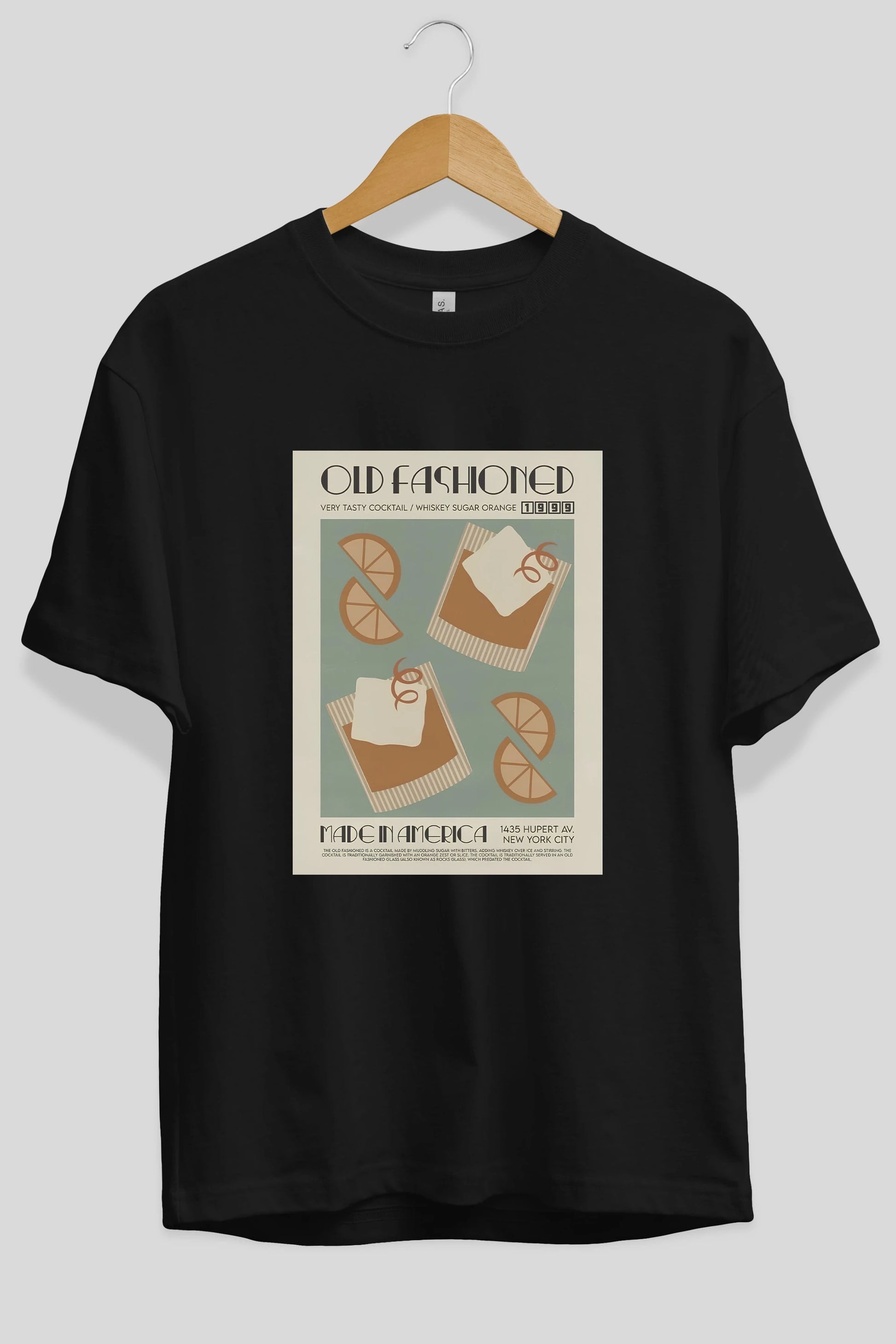 Old Fashioned 2 Ön Baskılı Oversize t-shirt Erkek Kadın Unisex %100 Pamuk Bisiklet Yaka tişort