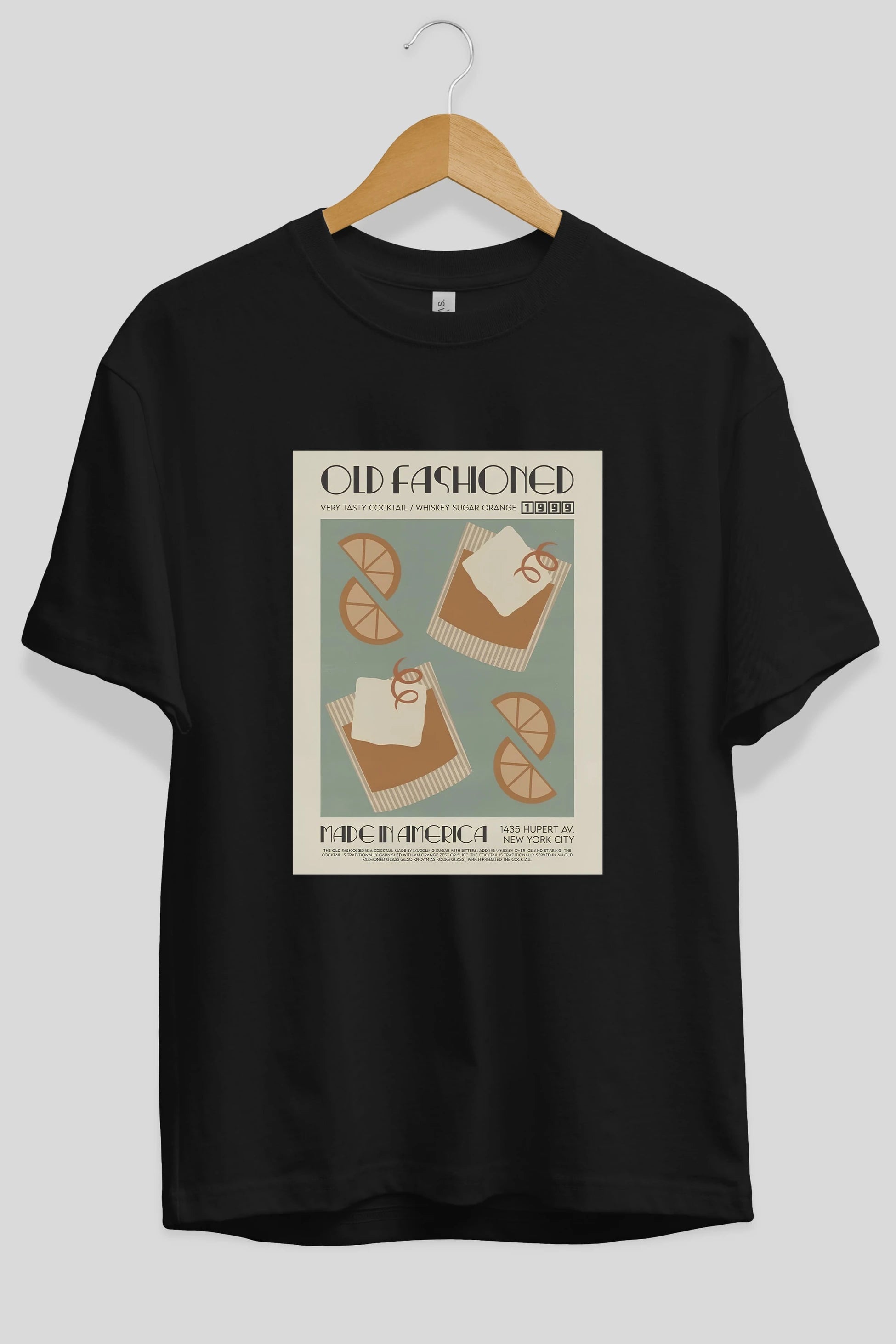 Old Fashioned 2 Ön Baskılı Oversize t-shirt Erkek Kadın Unisex %100 Pamuk Bisiklet Yaka tişort