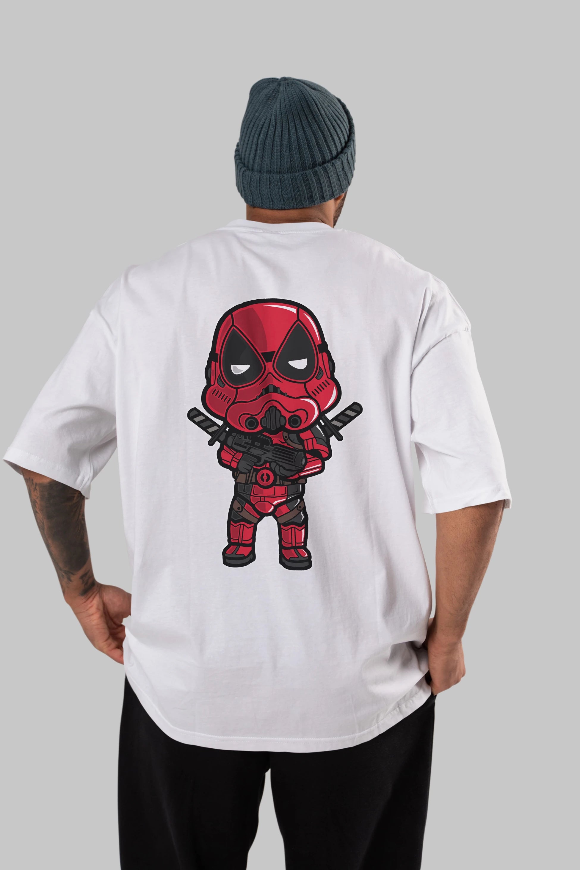 Deadpool (22) Arka Baskılı Oversize t-shirt Erkek Kadın Unisex %100 Pamuk Bisiklet Yaka tişort