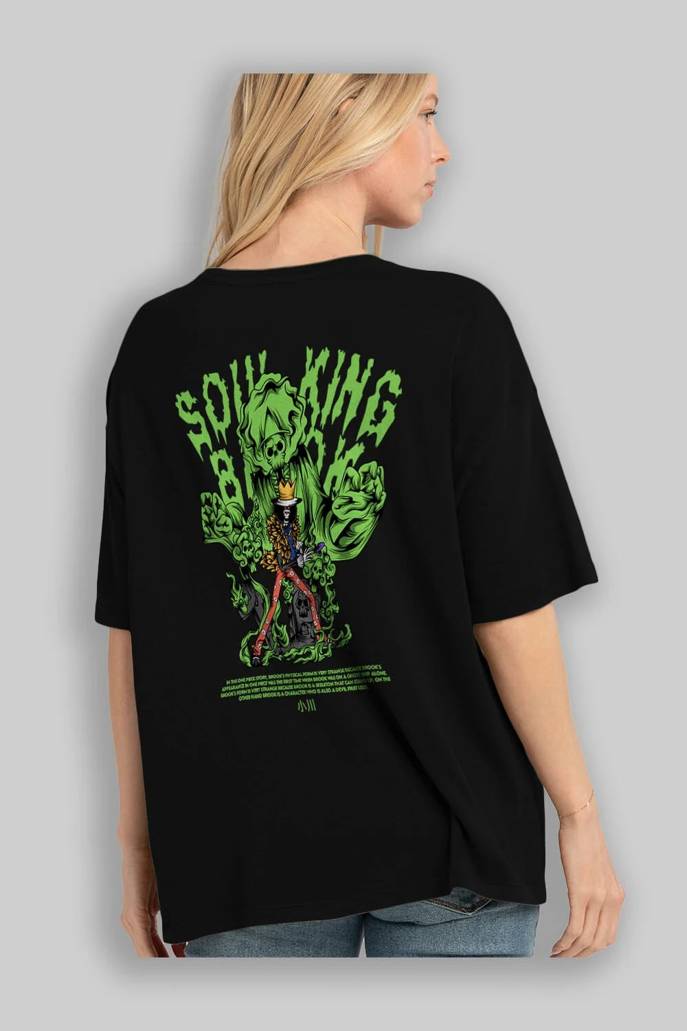 Soul King Brook Anime Arka Baskılı Oversize t-shirt Erkek Kadın Unisex