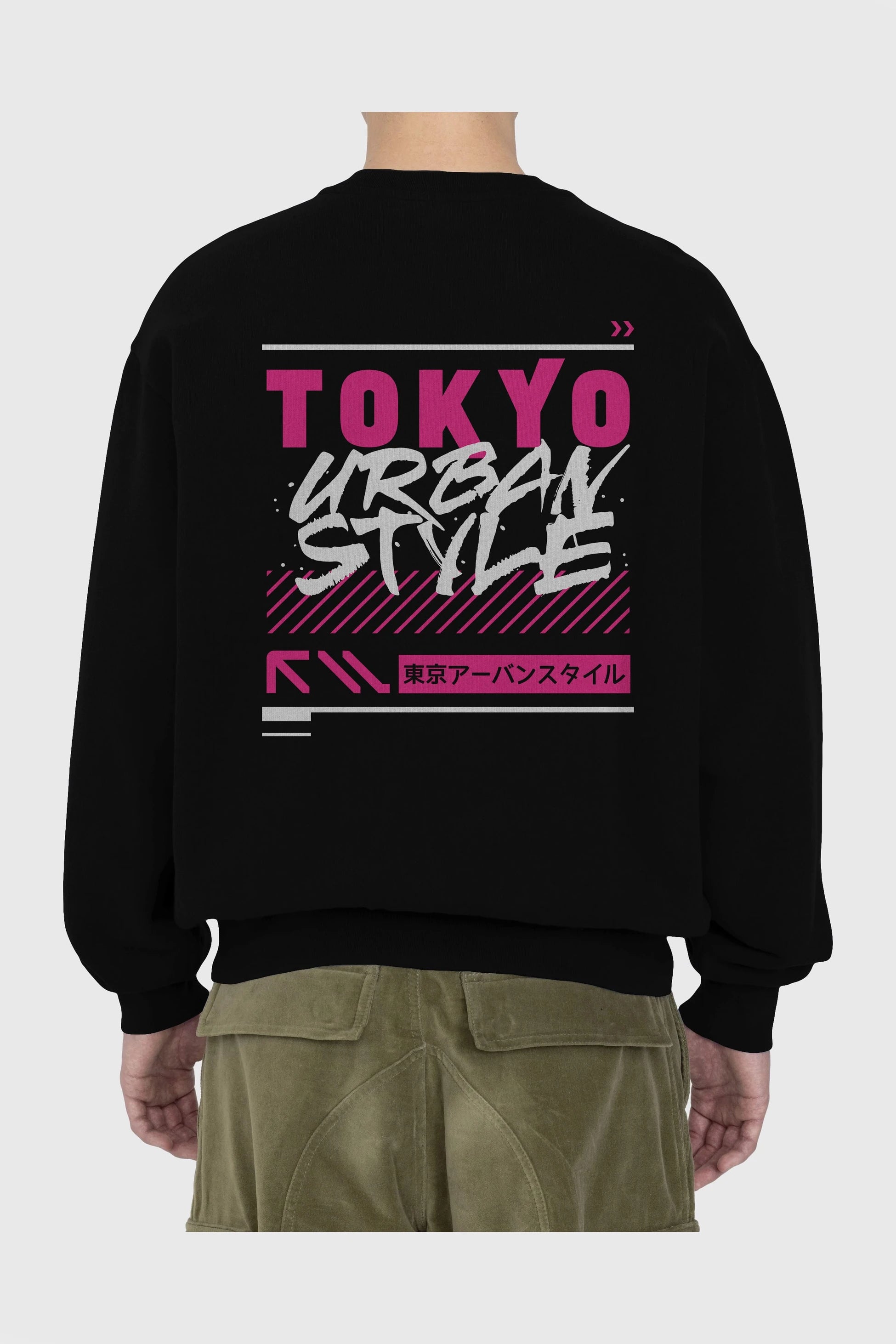 Tokyo Urban Style Arka Baskılı Oversize Sweatshirt Erkek Kadın Unisex