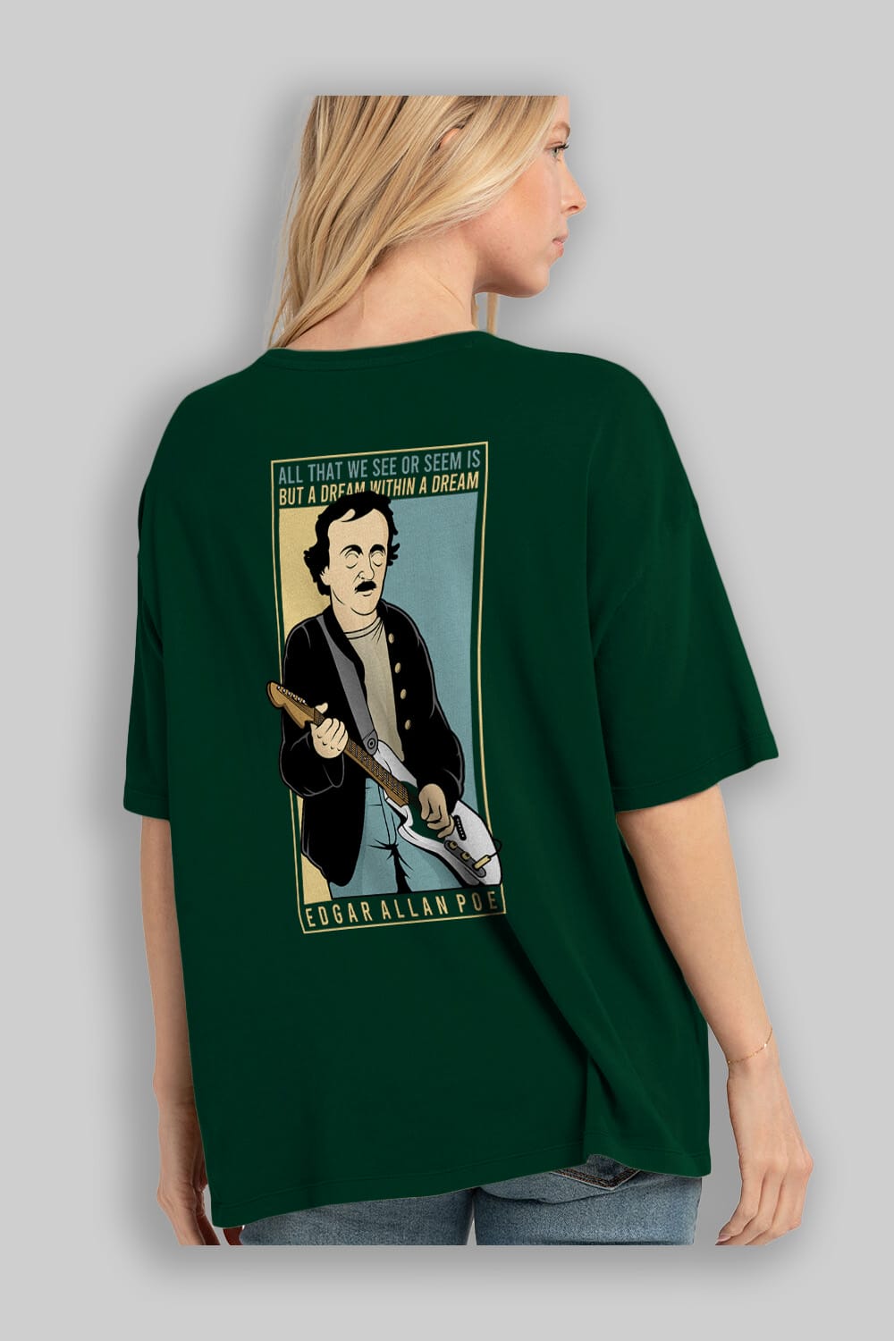 Edgar Alan Cobain Arka Baskılı Oversize t-shirt Erkek Kadın Unisex %100 Pamuk tişort