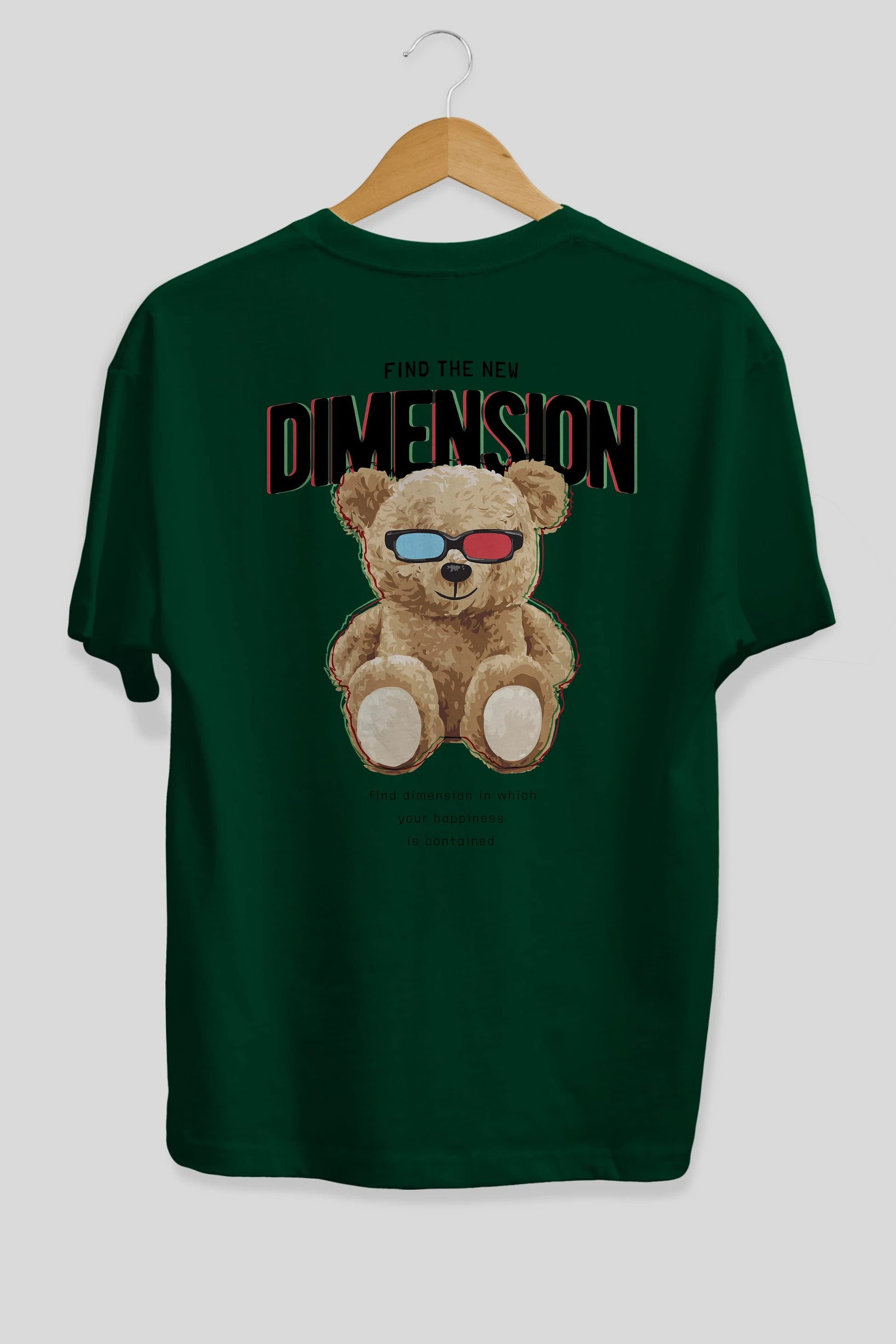 Teddy Bear Dimension Arka Baskılı Oversize t-shirt Erkek Kadın Unisex %100 Pamuk