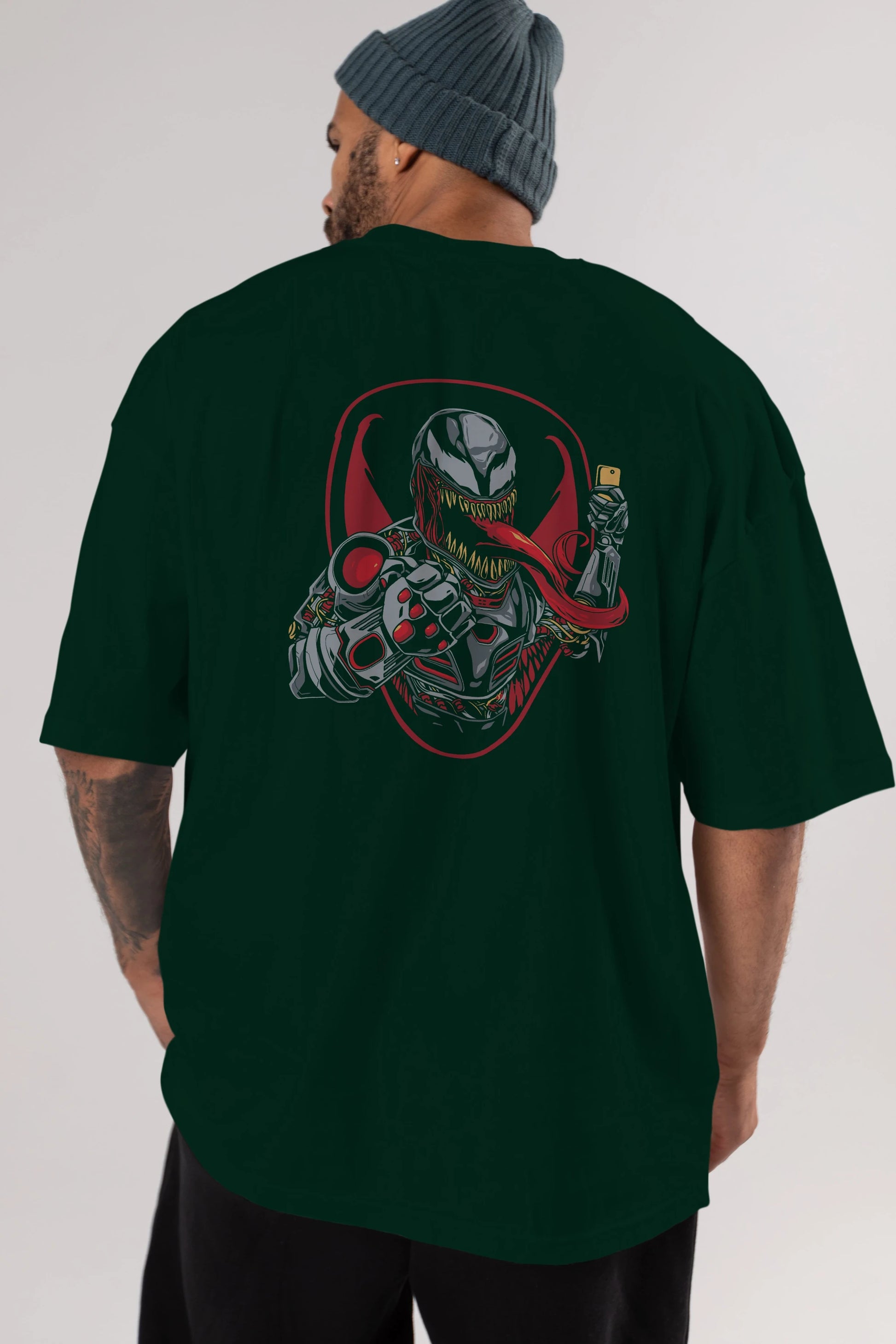 Venom (17) Arka Baskılı Oversize t-shirt Erkek Kadın Unisex %100 Pamuk Bisiklet Yaka tişort