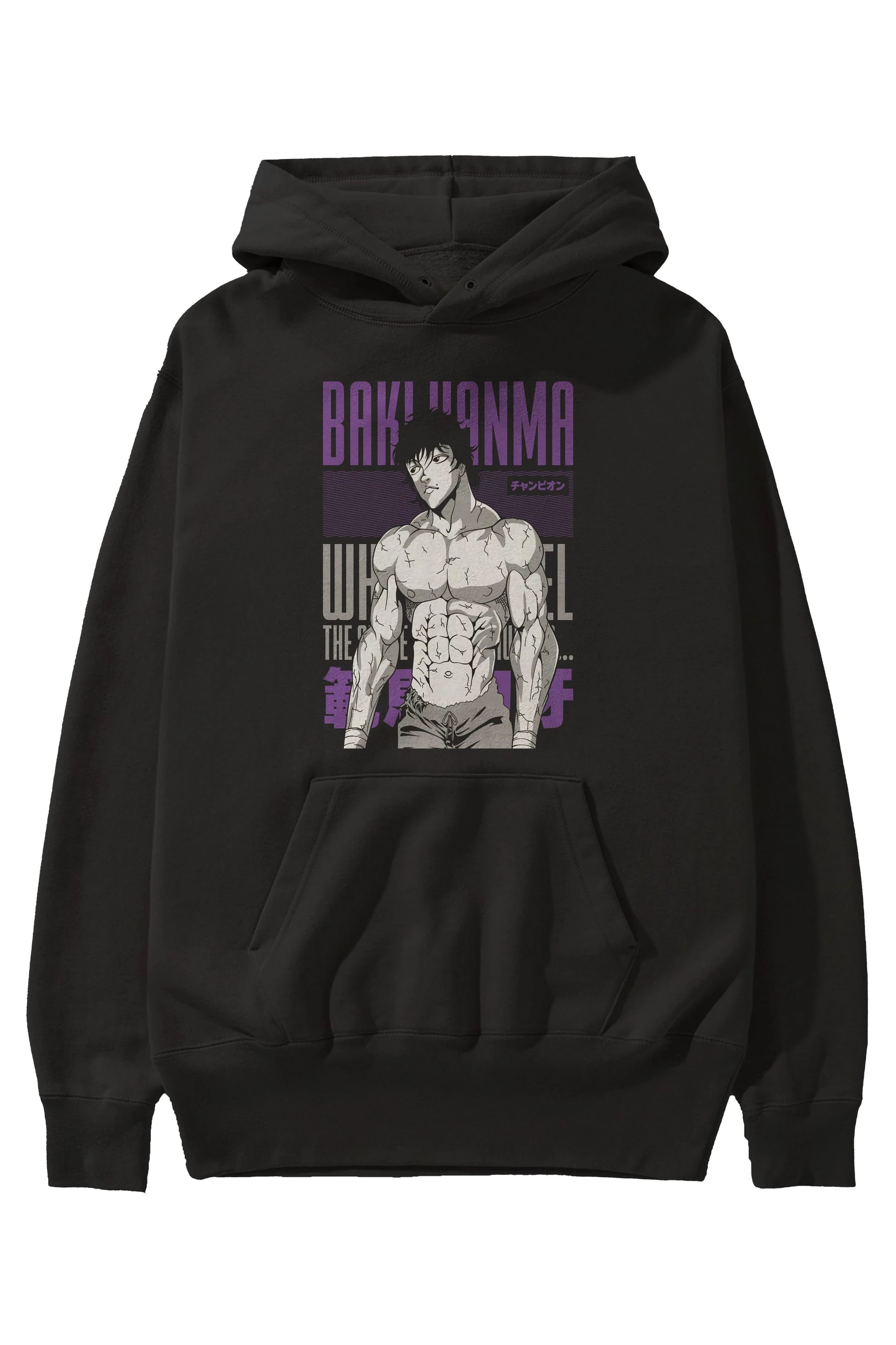 BAKI HANMA (2) Anime Ön Baskılı Hoodie Oversize Kapüşonlu Sweatshirt Erkek Kadın Unisex