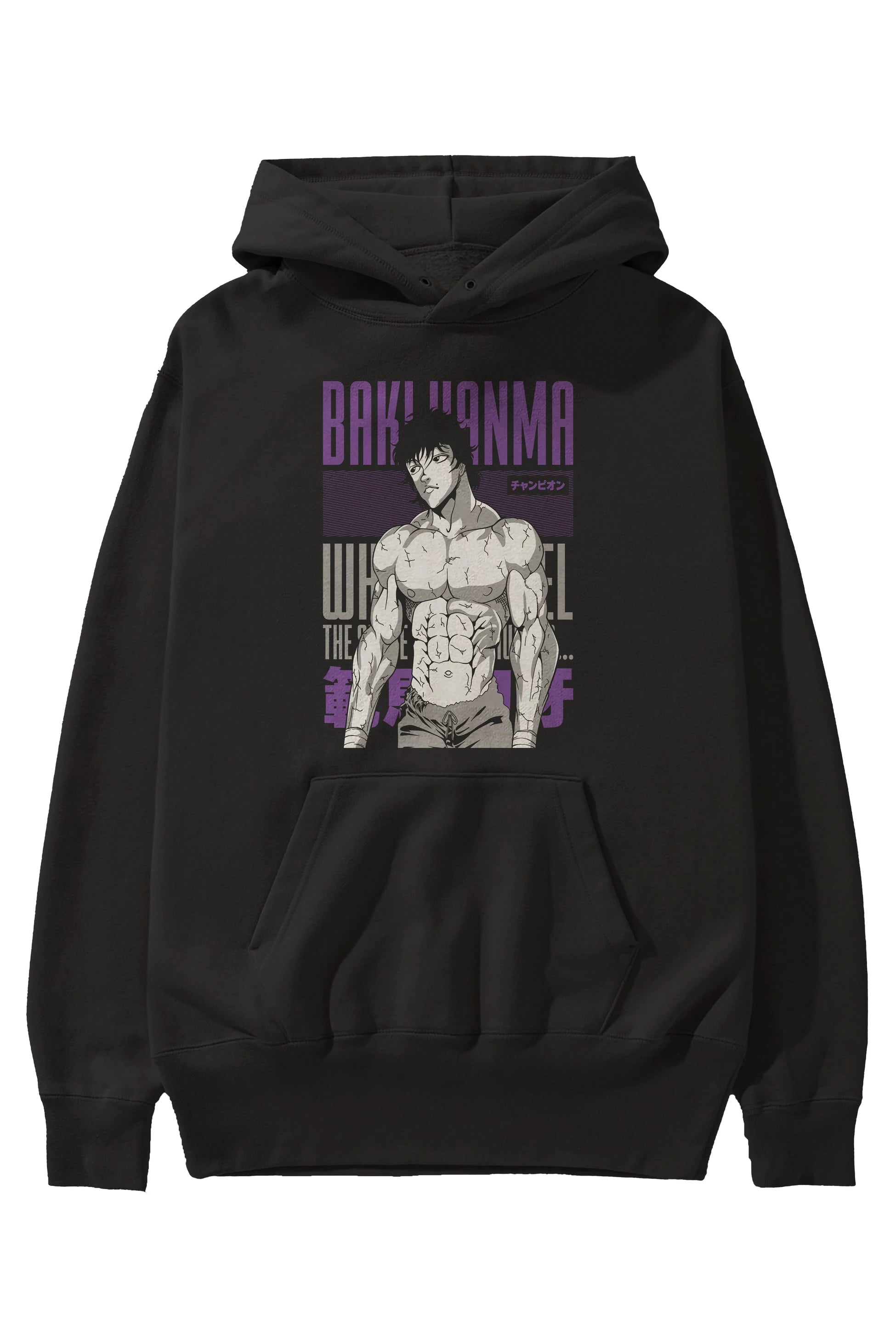 BAKI HANMA (2) Anime Ön Baskılı Hoodie Oversize Kapüşonlu Sweatshirt Erkek Kadın Unisex