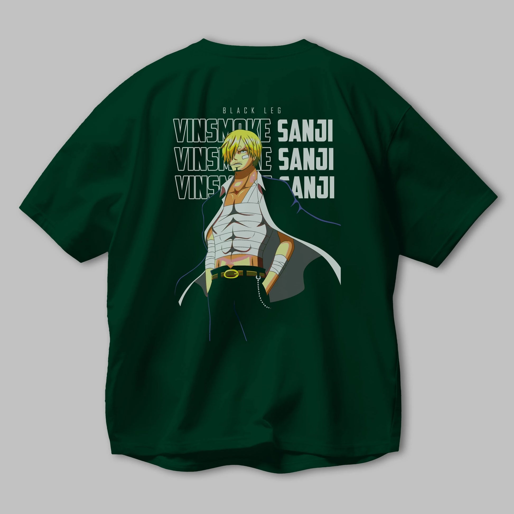 Sanji Anime Arka Baskılı Oversize t-shirt Erkek Kadın Unisex %100 pamuk tişort