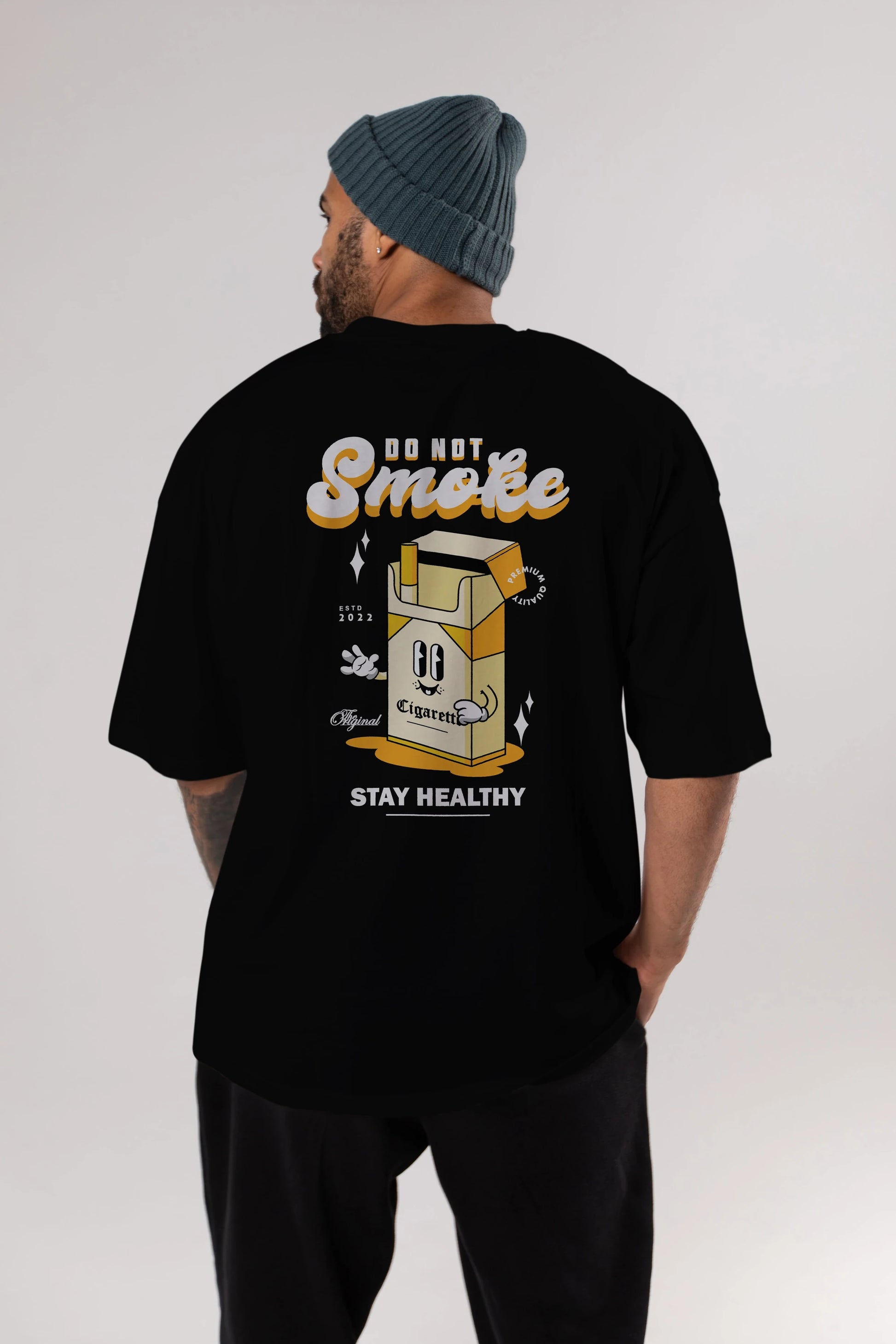 Do Not Smoke Arka Baskılı Oversize t-shirt Erkek Kadın Unisex