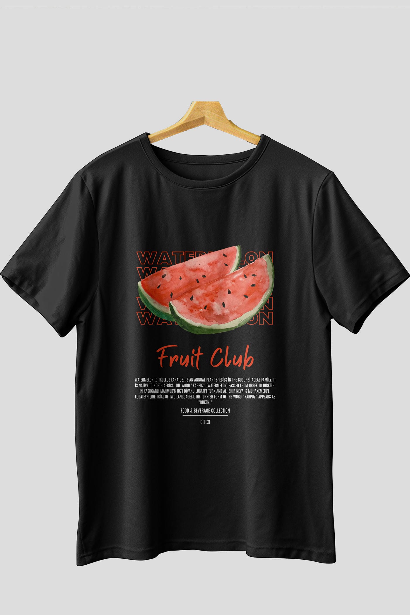 Watermelon Ön Baskılı Oversize t-shirt Erkek Kadın Pamuk Bisiklet Yaka tişort