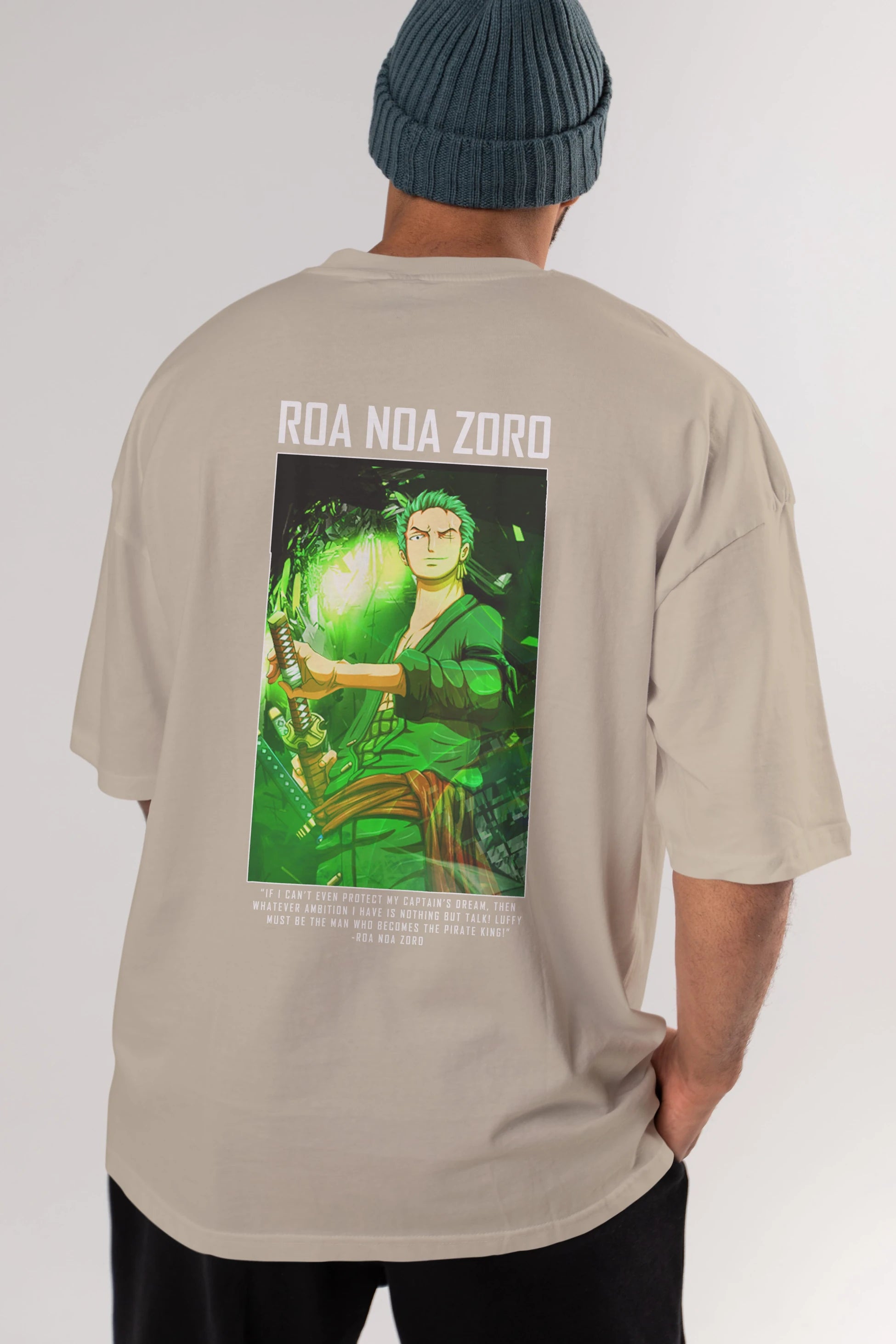Roronoa Zoro 5 Anime Arka Baskılı Oversize t-shirt Erkek Kadın Unisex %100 pamuk tişort