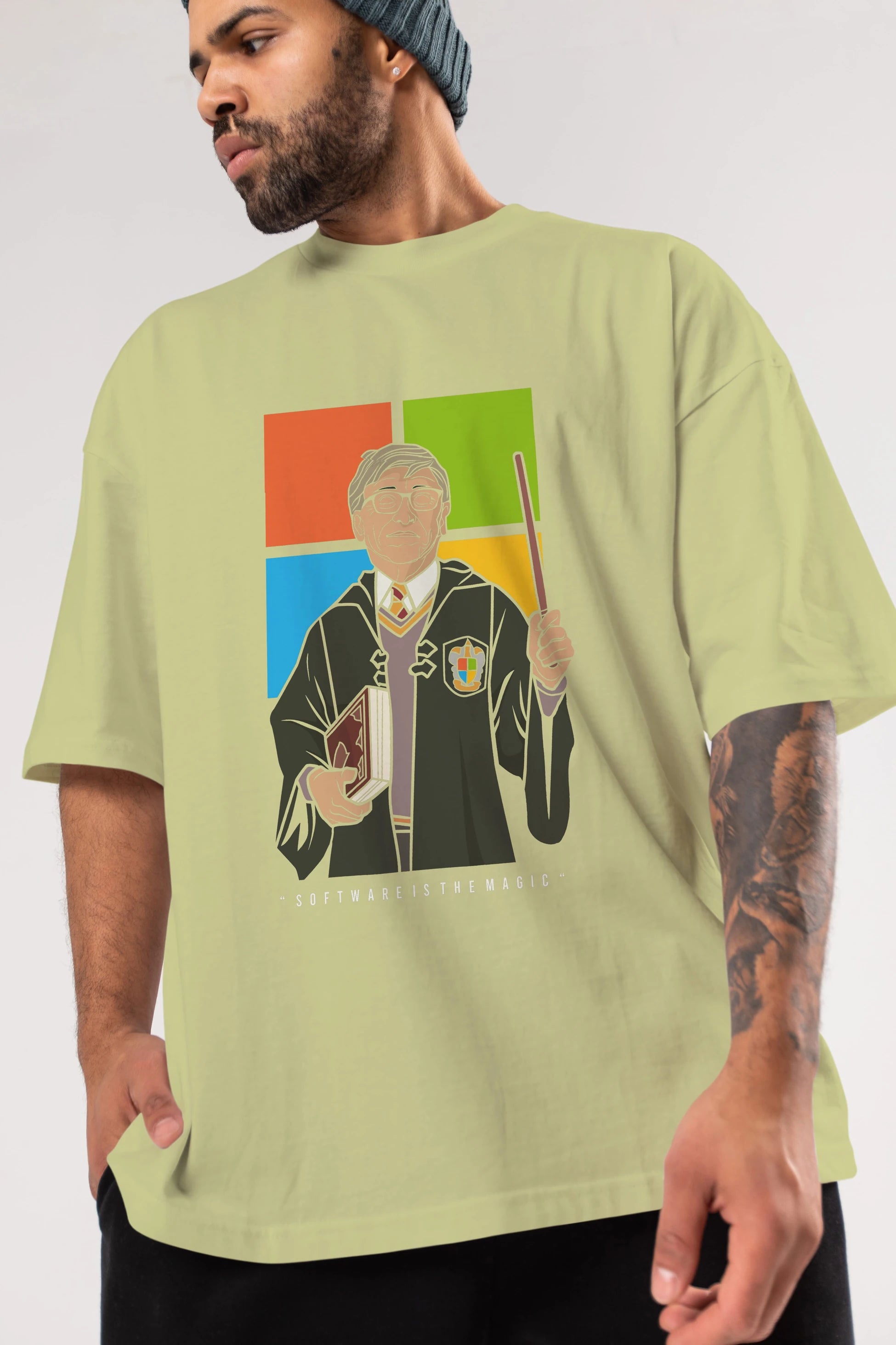 Harry Potter Gates Ön Baskılı Oversize t-shirt Erkek Kadın Unisex %100 Pamuk tişort