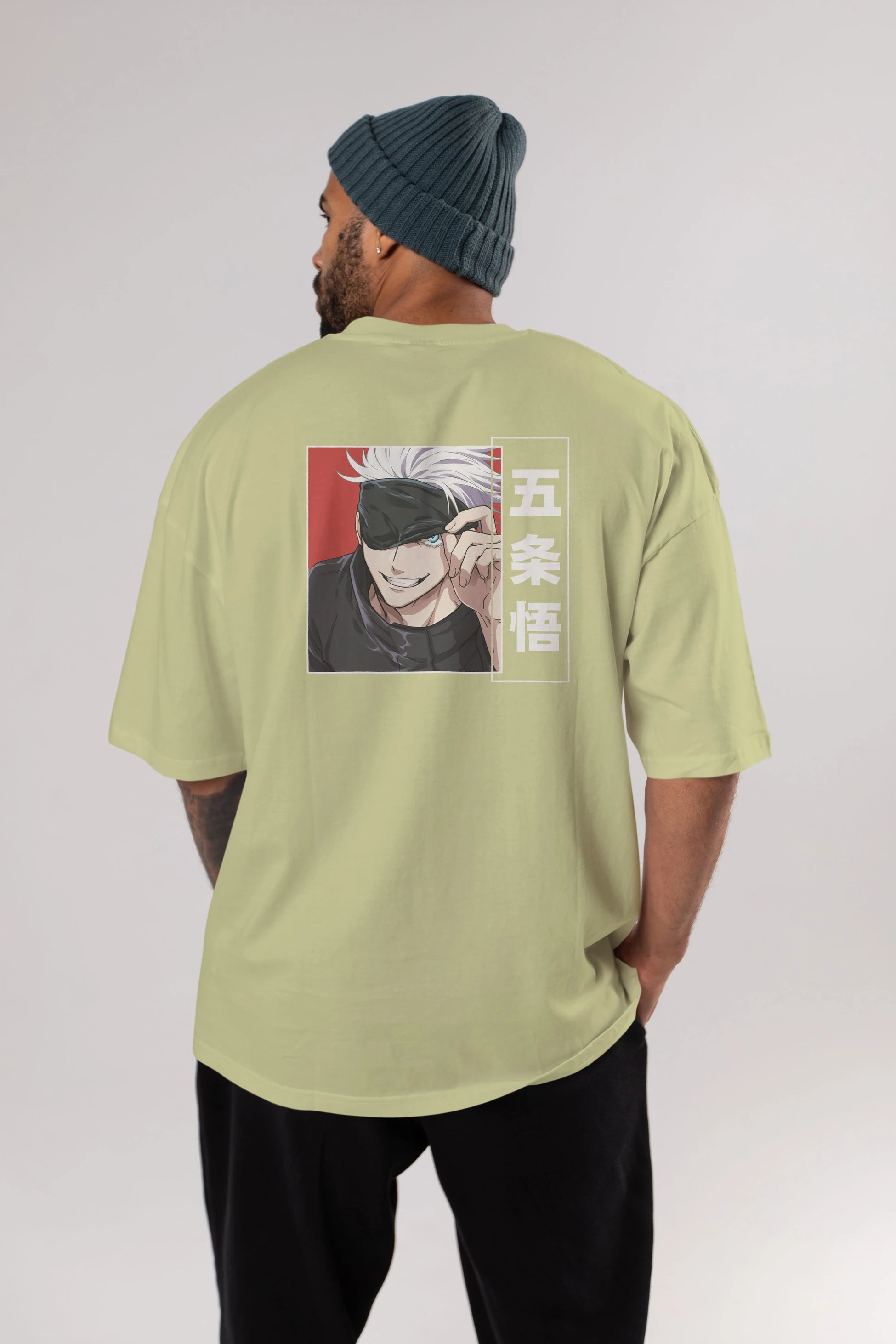 JUJUTSU KAISEN Anime Arka Baskılı Oversize t-shirt Erkek Kadın Unisex
