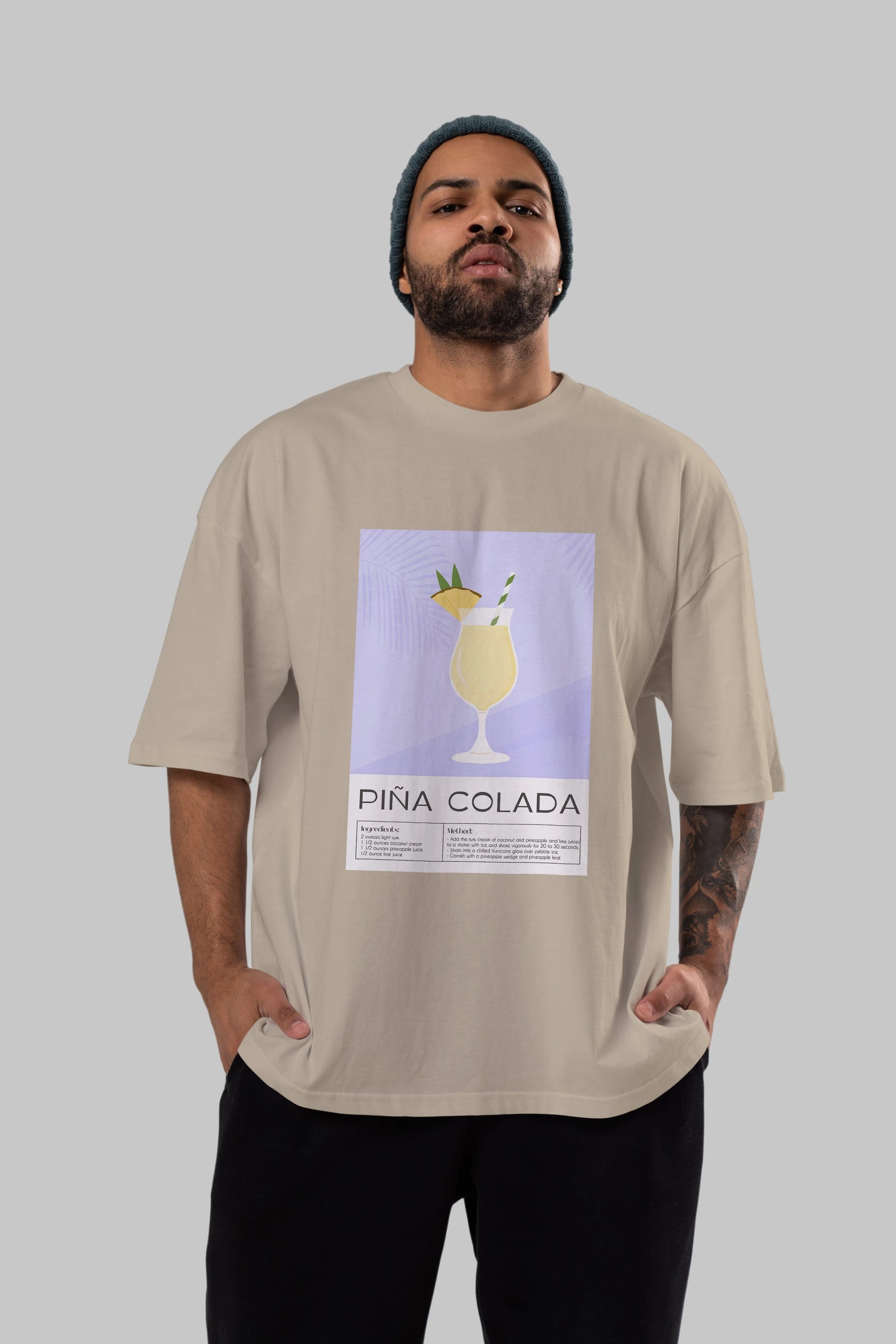 PIna Colada 6 Ön Baskılı Oversize t-shirt Erkek Kadın Unisex %100 Pamuk Bisiklet Yaka tişort