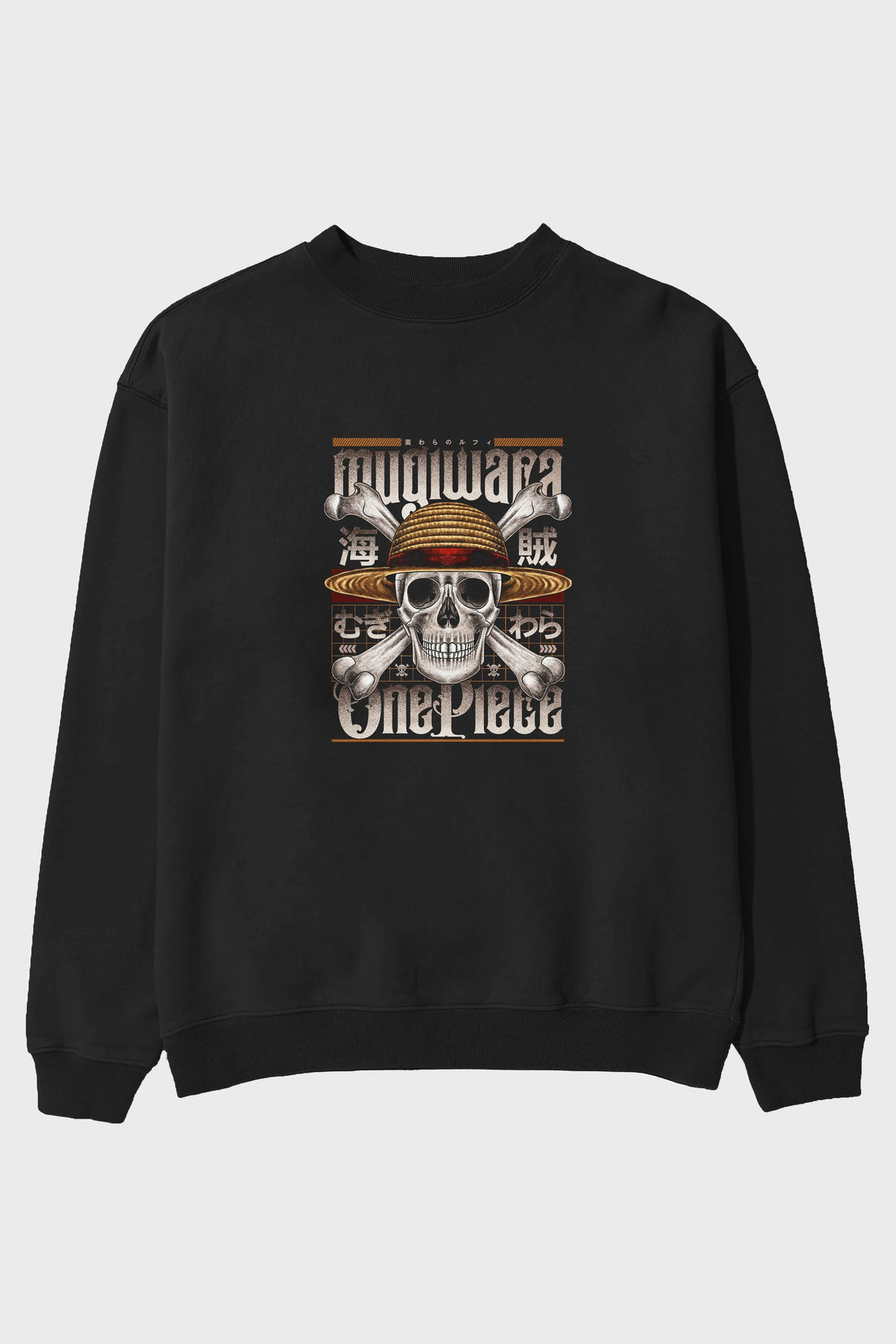ONE PIECE (2) Anime Ön Baskılı Oversize Sweatshirt Erkek Kadın Unisex