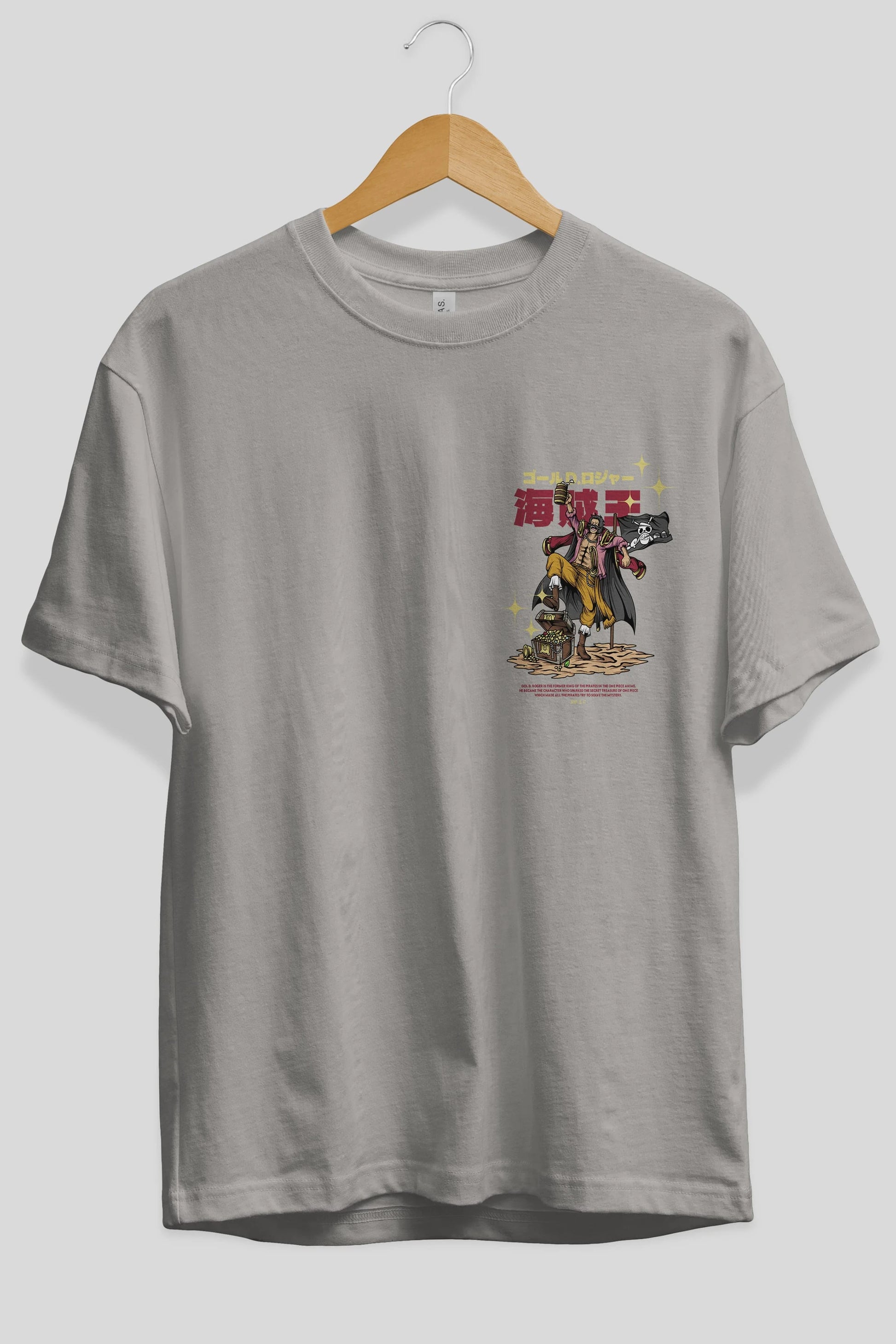 Roger Ön Sol Baskılı Oversize t-shirt Erkek Kadın Unisex %100 Pamuk Bisiklet Yaka tişort