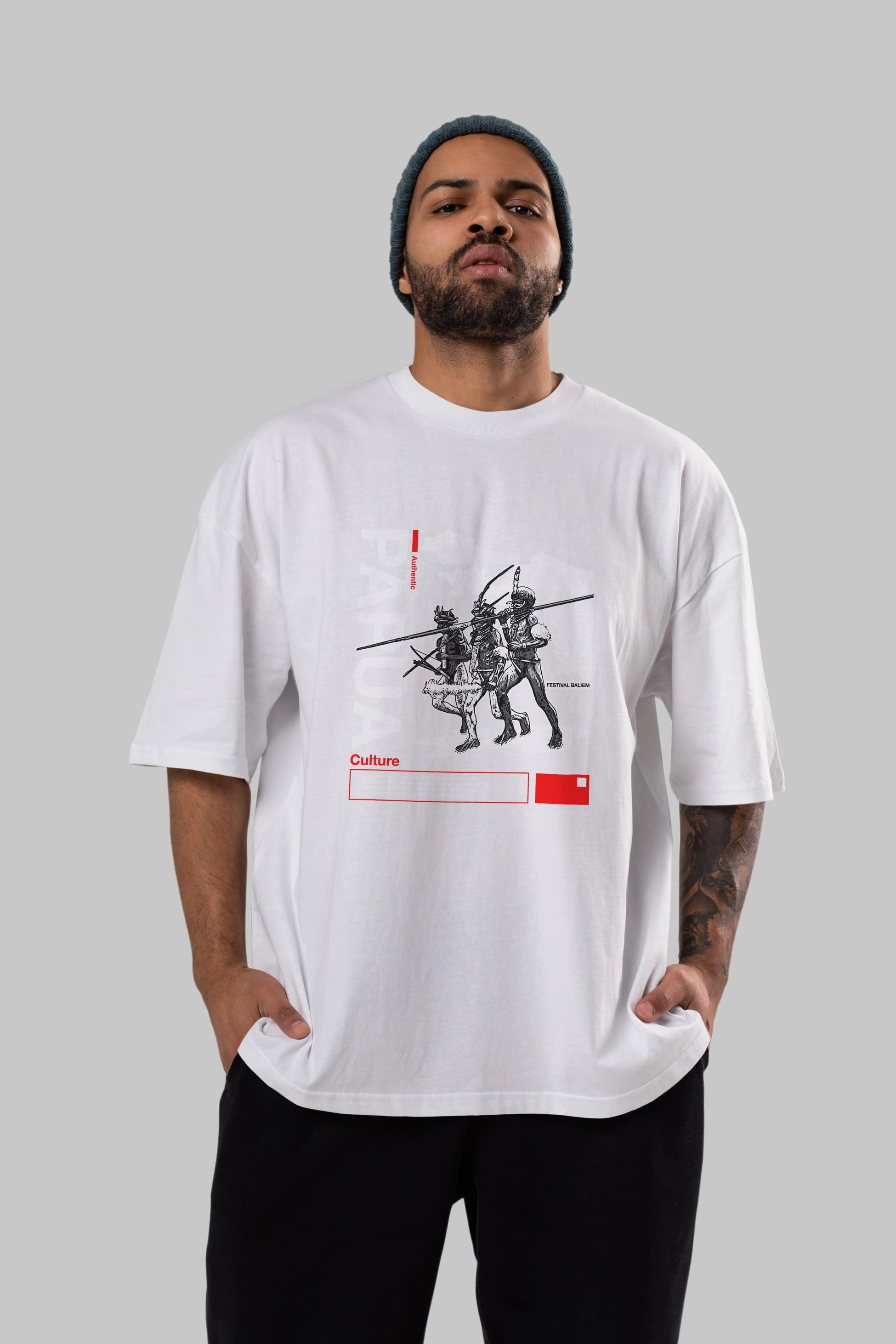 Papua Culture Ön Baskılı Oversize t-shirt Erkek Kadın Unisex