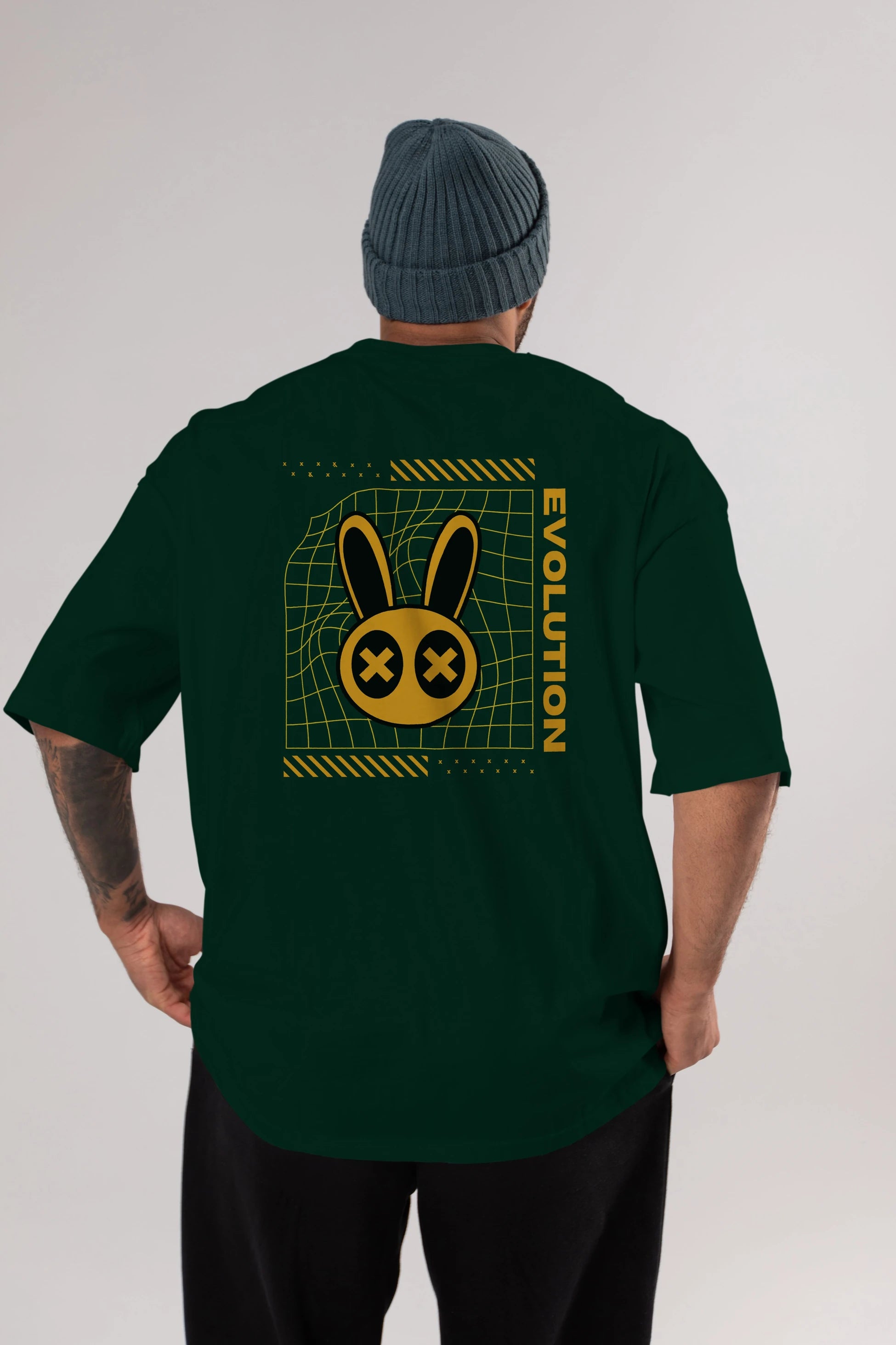 Evolution Yazılı Arka Baskılı Oversize t-shirt Erkek Kadın Unisex