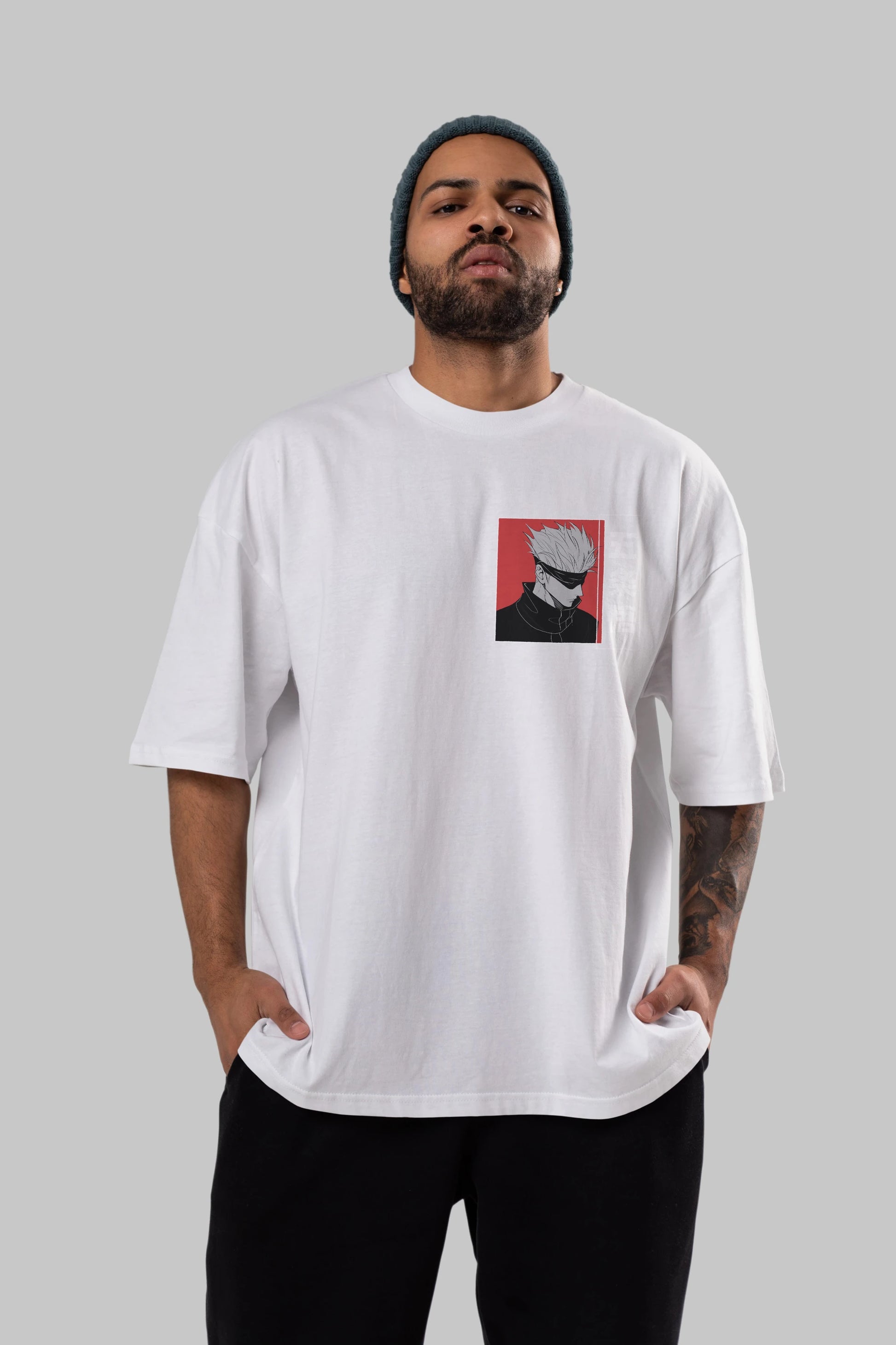 JUJUTSU KAISEN 2 Ön Sol Baskılı Oversize t-shirt Erkek Kadın Unisex %100 Pamuk Bisiklet Yaka tişort