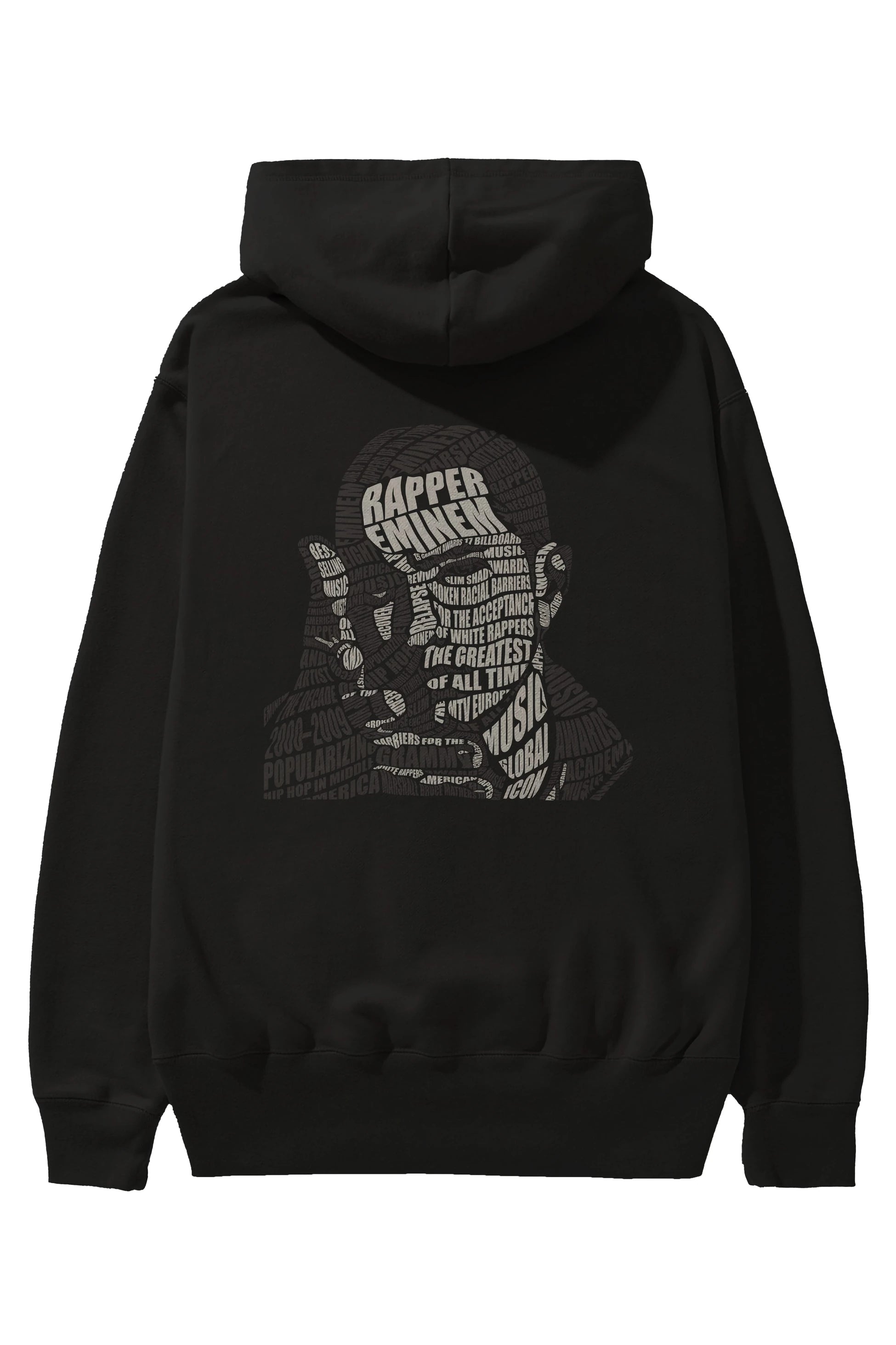 Eminem Calligram Arka Baskılı Hoodie Oversize Kapüşonlu Sweatshirt Erkek Kadın Unisex